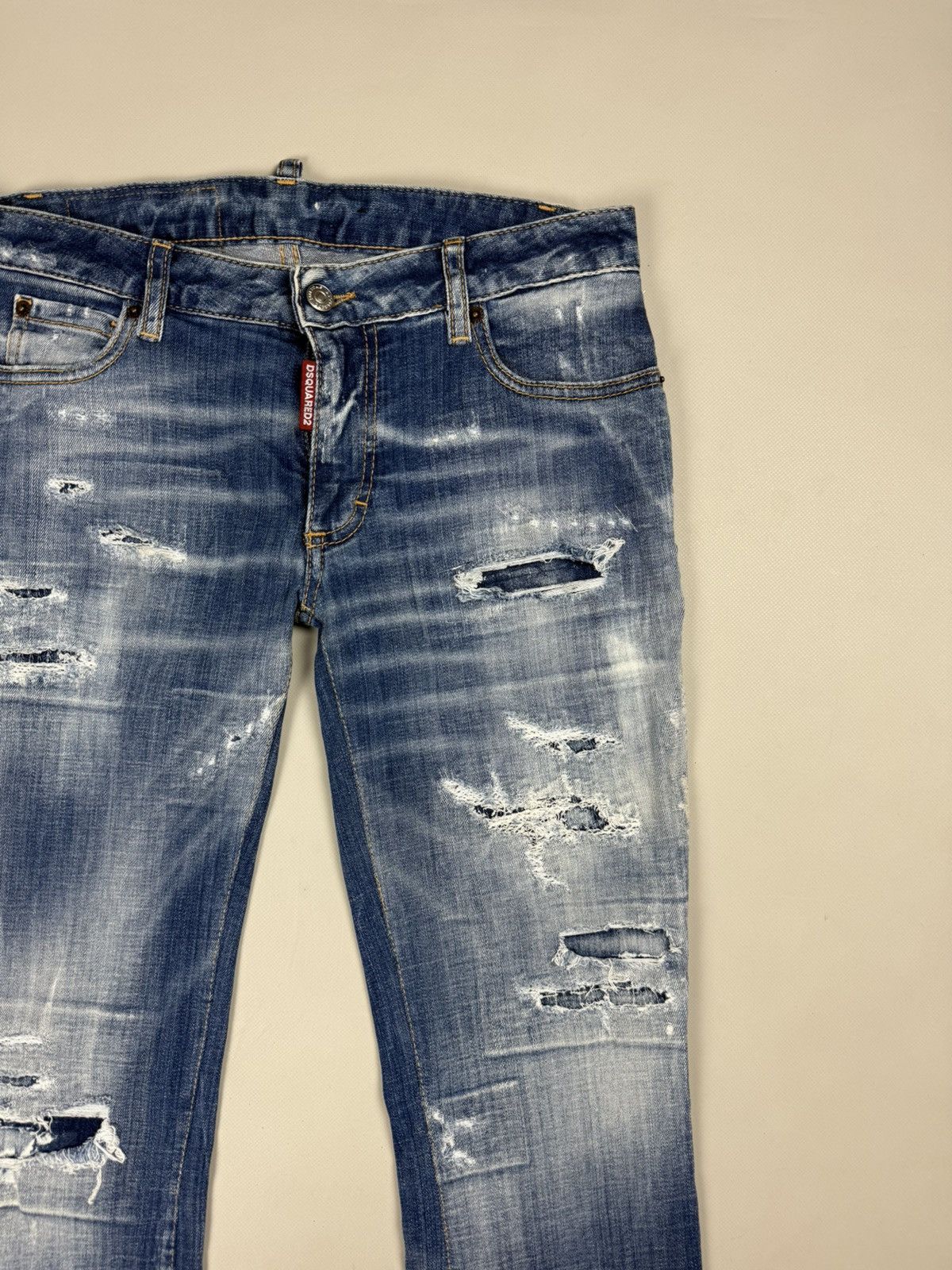 Dsquared2 Dsquared2 Medium Waist Flare Jean Distressed Denim Jeans Size 27" / US 4 / IT 40 - 7 Thumbnail