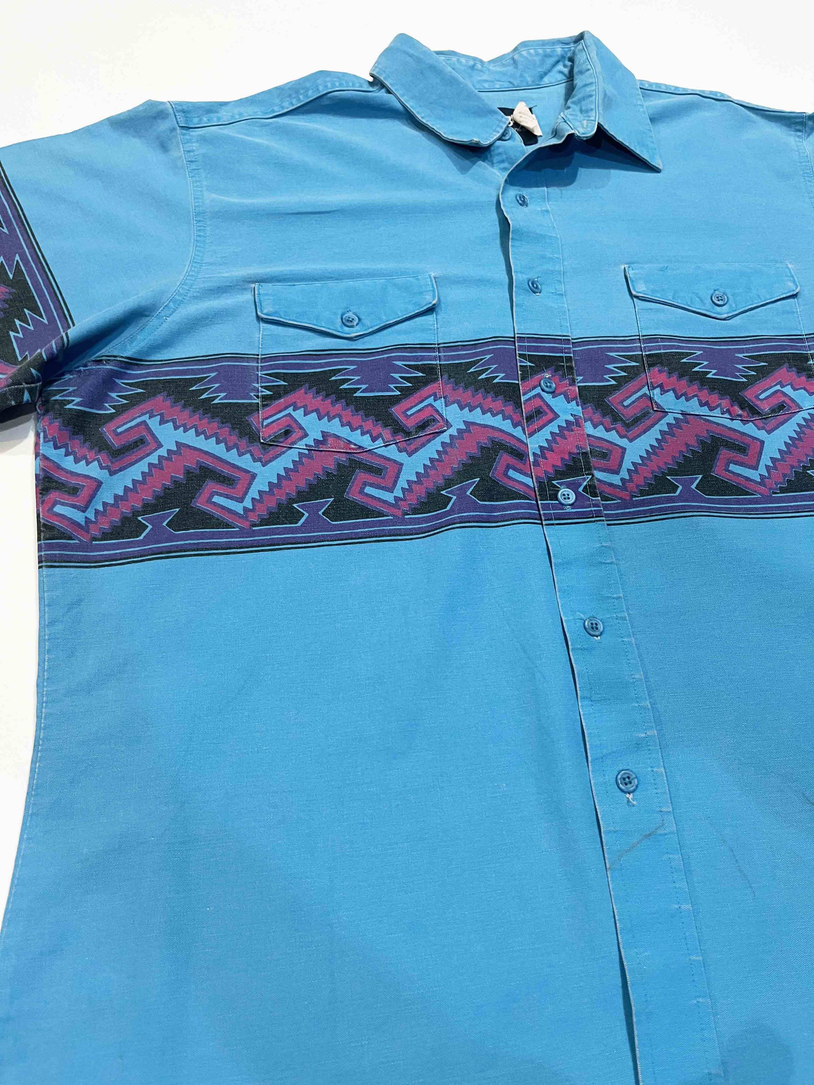 Vintage × Wrangler Vintage Wrangler Brushpopper Western Cowboy Aztec Shirt Size US L / EU 52-54 / 3 - 5 Thumbnail