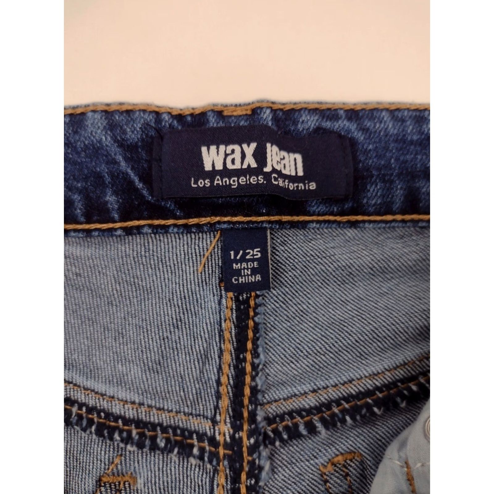 Vintage Wax Jeans Butt I Love You Stretch High Rise Push Up Skinny Women’s Size 1/25 Blue Denim Slim Regular Size 25 Size 42" / US 20 - 4 Thumbnail