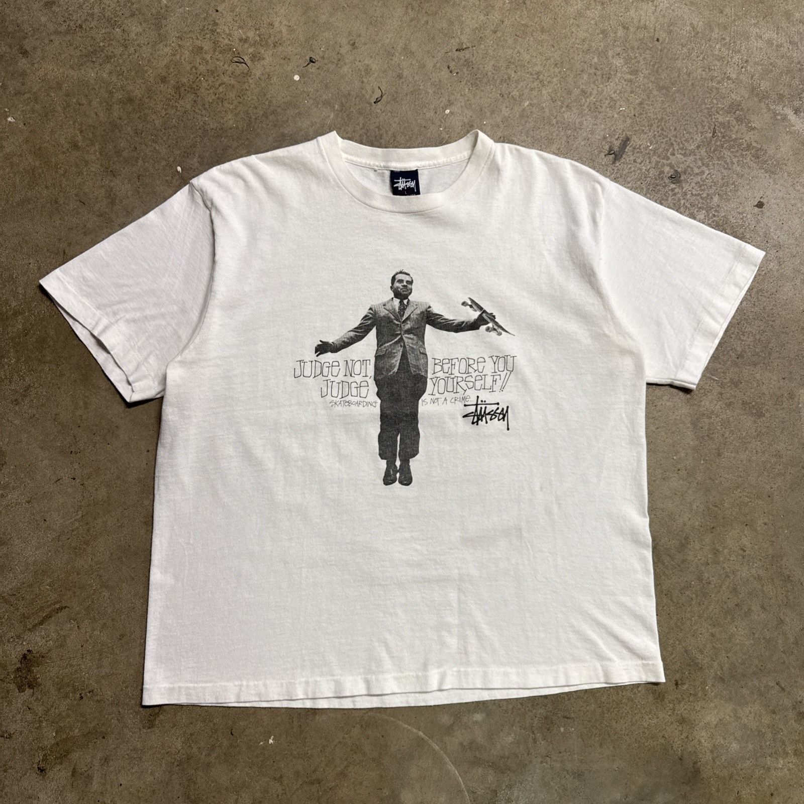 Stussy Vintage Stussy Shirt Mens Large White 90s Skateboarding Size US L / EU 52-54 / 3 - 1 Thumbnail
