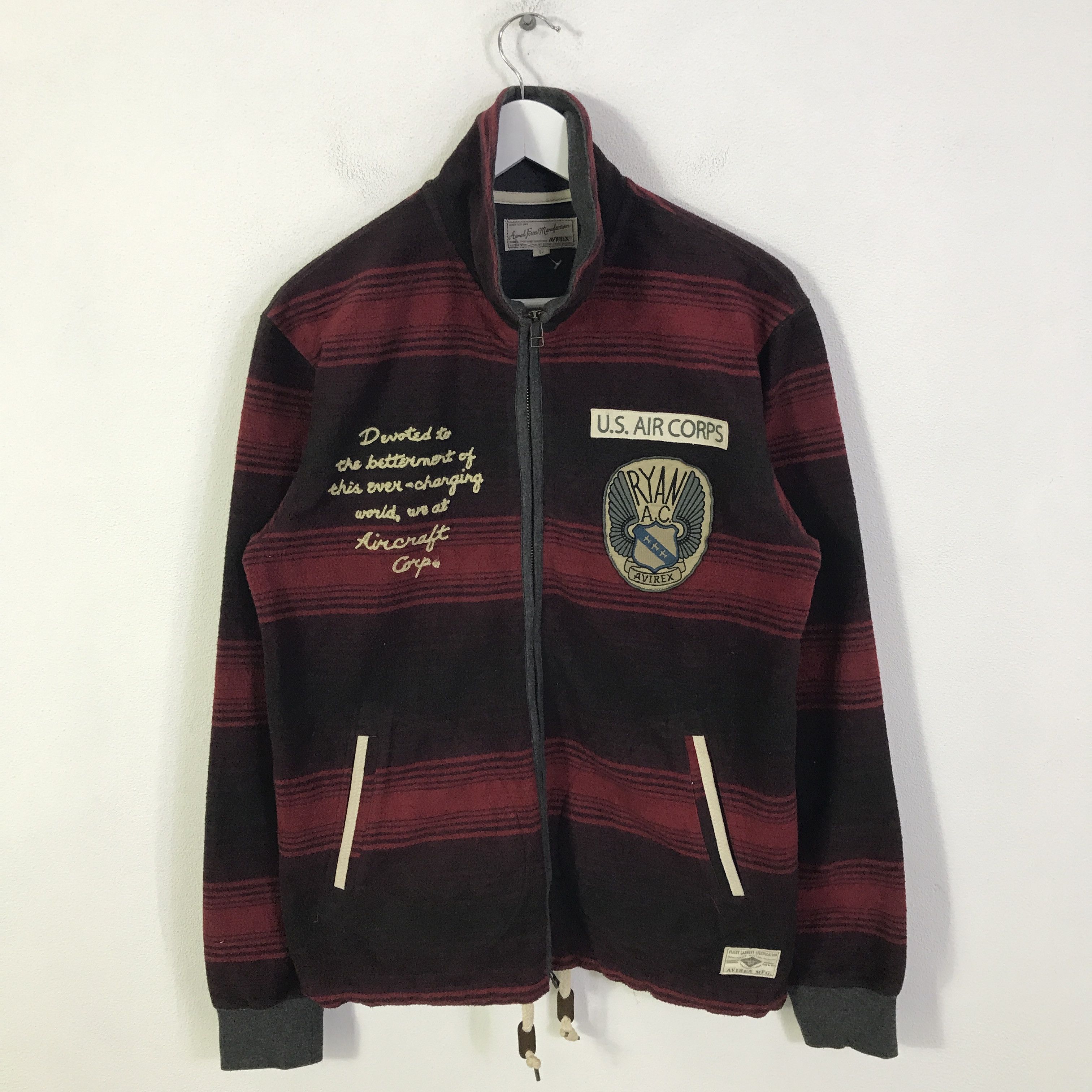 Avirex avirex u.s air corps Striped zipper jacket K124B6 Size US L / EU 52-54 / 3 - 3 Thumbnail