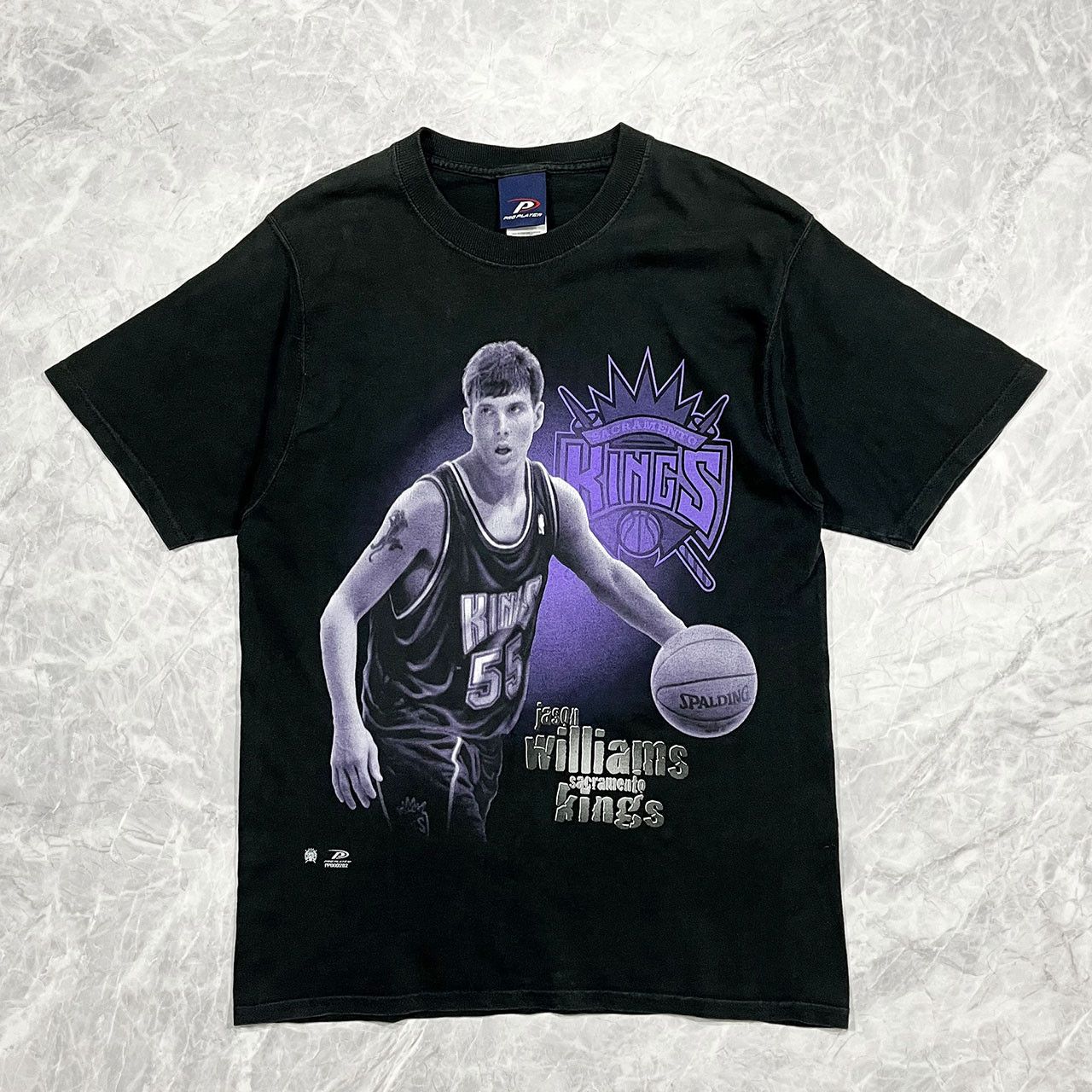 image of VTG 00Snba Jason Williams Sacramento Kings Proplayer T-Shirt in Black, Men's (Size Medium)