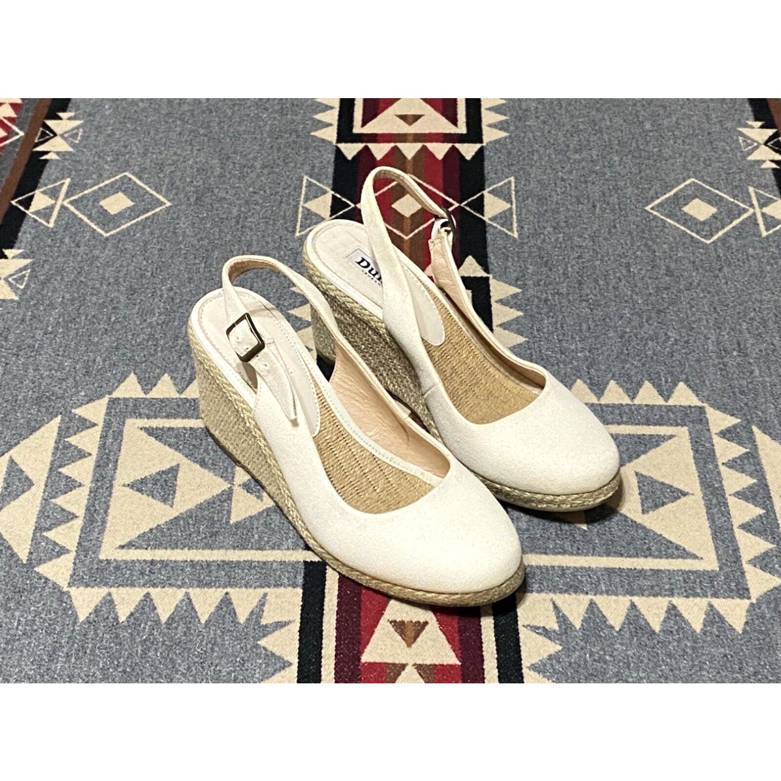 image of Vintage Dune London Imperia Wedge - Natural - Size 40/10Us Duchess Kate Royal T78 Shoes in White, W