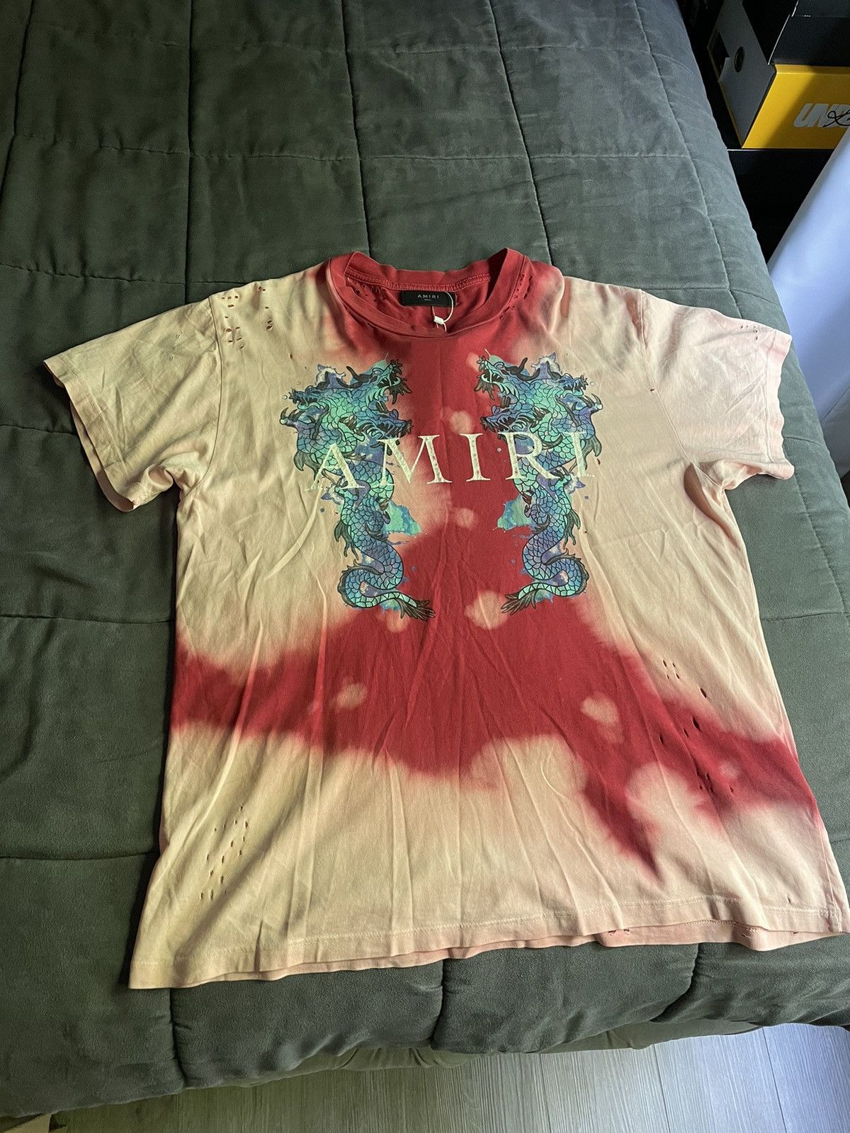 Amiri Amiri Oversized Tie Dye Dragon Distressed T Shirt Size US S / EU 44-46 / 1 - 1 Thumbnail
