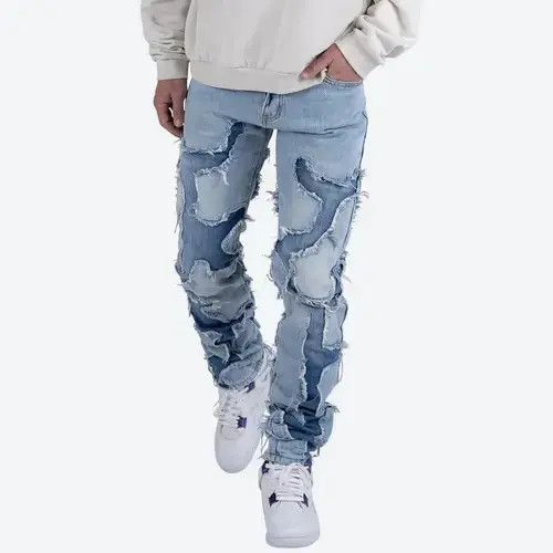 Japanese Brand × Vintage High Street Vibe Style Patchwork Frayed Jeans Pants Size US 32 / EU 48 - 3 Thumbnail
