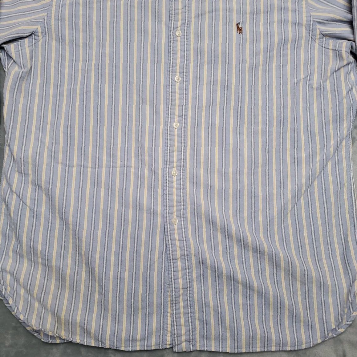 Ralph Lauren VINTAGE Ralph Lauren Shirt Mens XL Blue Yellow Striped Classic Fit Button-Up Size US XL / EU 56 / 4 - 2 Thumbnail