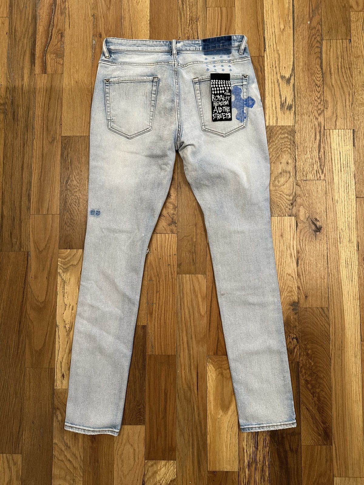 Ksubi Ksubi Knee Rip Blue Spell Light Blue Denim Jeans Size 33 Size US 33 - 2 Thumbnail