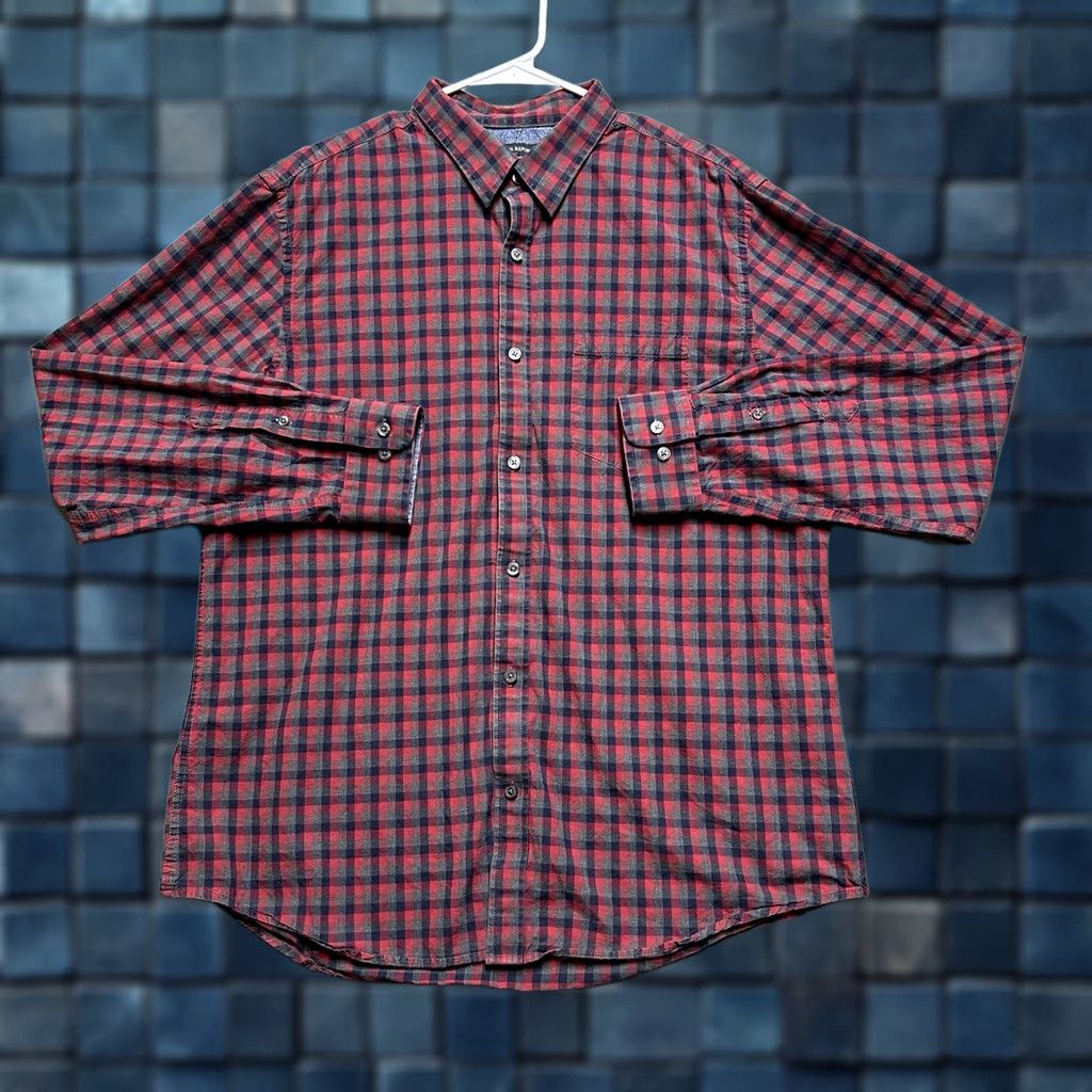 Banana Republic Banana Republic Shirt Mens XL Red Plaid Button Up Soft Wash Tailored Slim Fit Size US XL / EU 56 / 4 - 1 Thumbnail