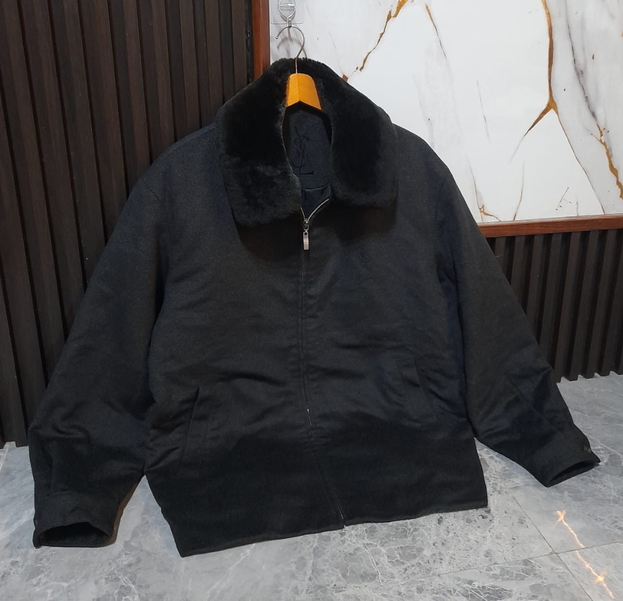 90s Yves Saint Laurent フリースジャケット　古着 💥Wool Material💥Vintage Yves Saint Laurent x Ysl Jacket