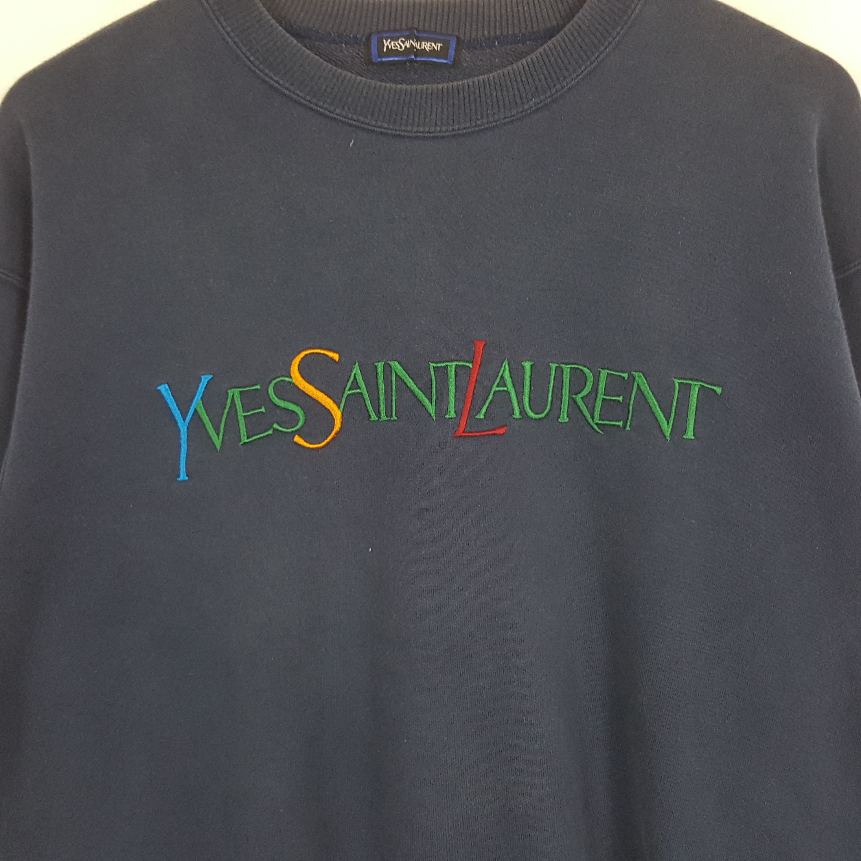 Yves Saint Laurent Vintage Yves Saint Laurent Designer Embroidery Sweatshirt Size US M / EU 48-50 / 2 - 2 Thumbnail