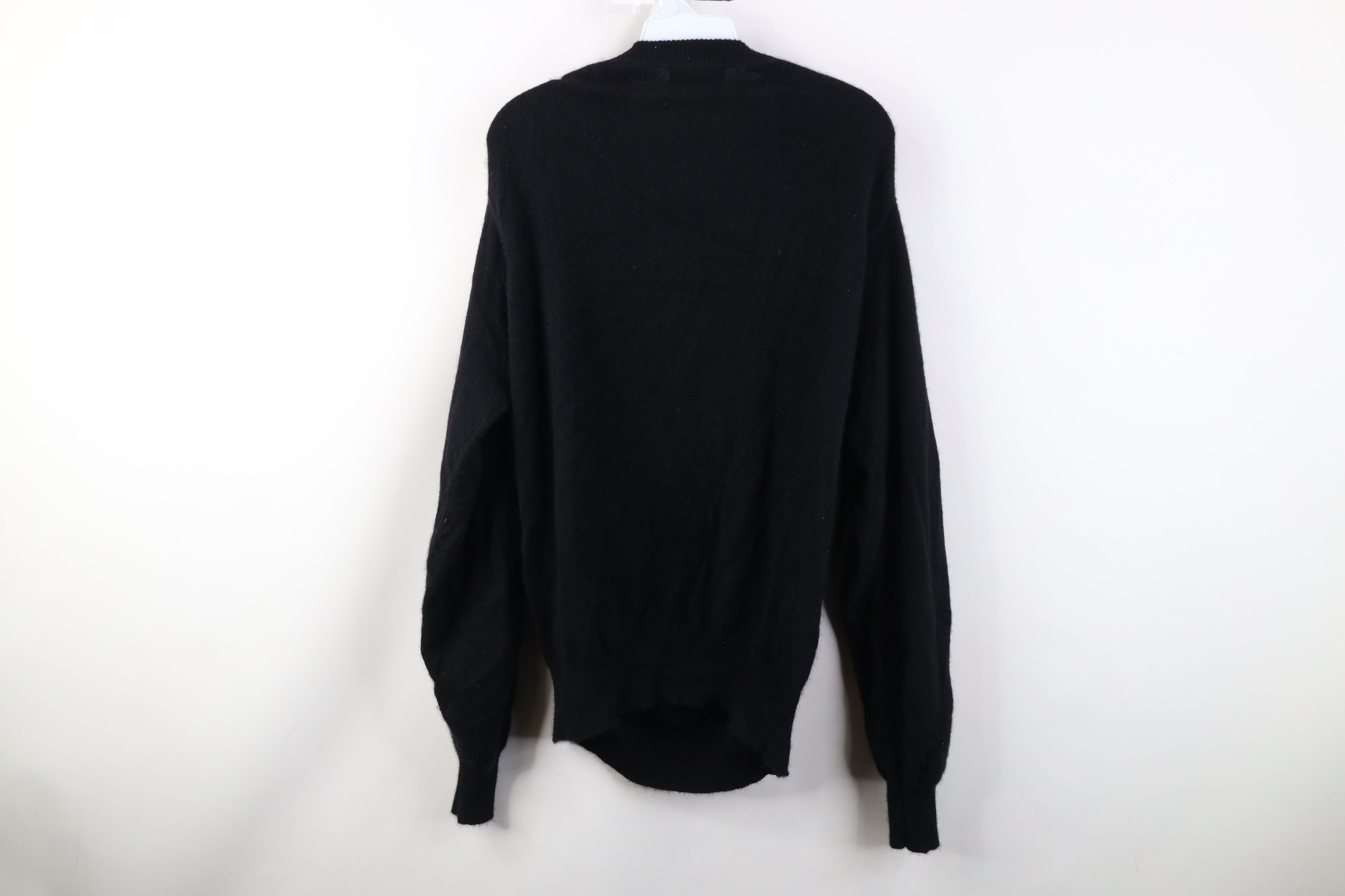 Vintage Vintage 90s Streetwear 2 Ply Cashmere Knit Sweater Black Size US XL / EU 56 / 4 - 8 Thumbnail