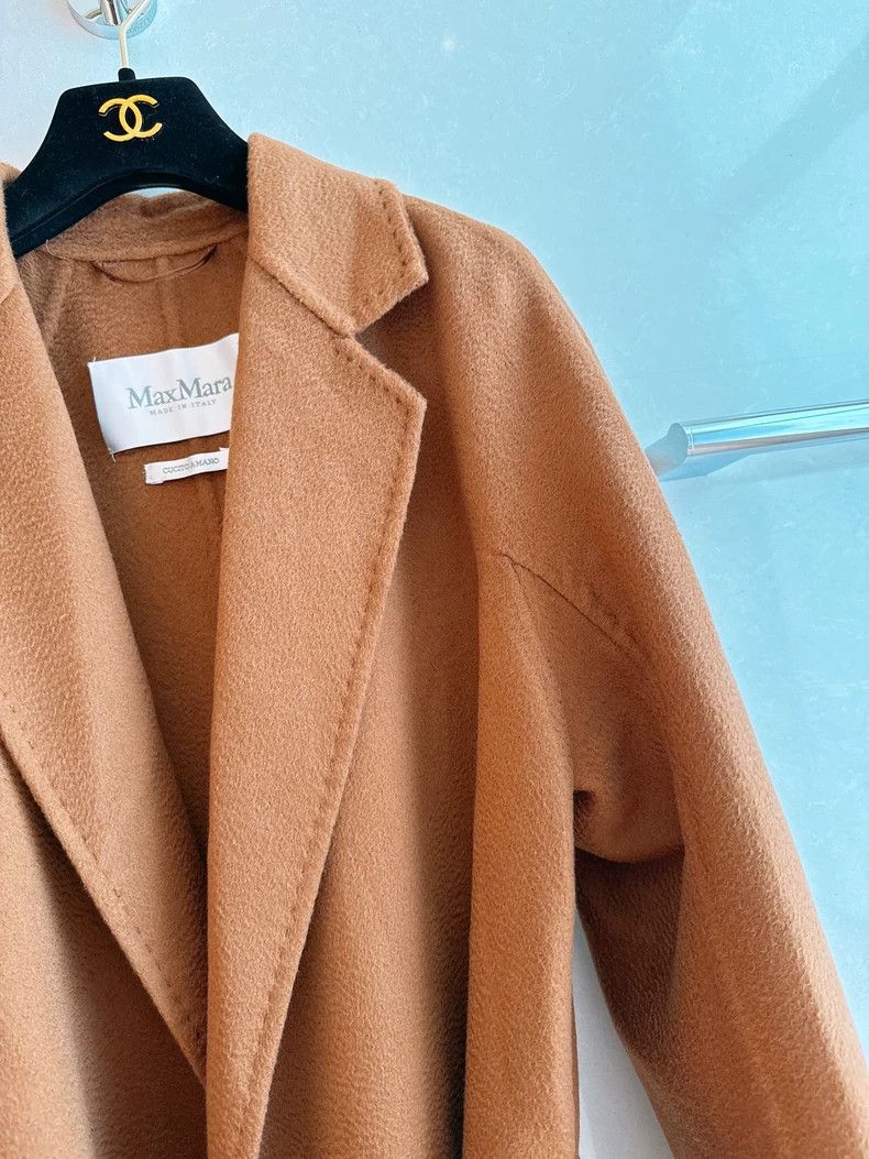 Max Mara Max Mara Caramel Water Ripple Cashmere Coat Size S / US 4 / IT 40 - 3 Thumbnail