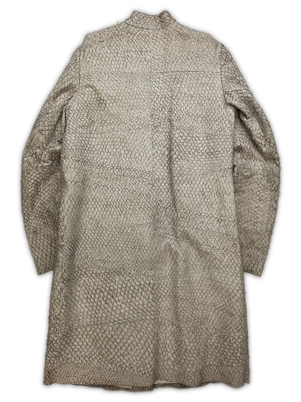 Helmut Lang 00s Helmut Lang Carp Skin Fish Leather Panelled Trench Coat Size US S / EU 44-46 / 1 - 4 Thumbnail