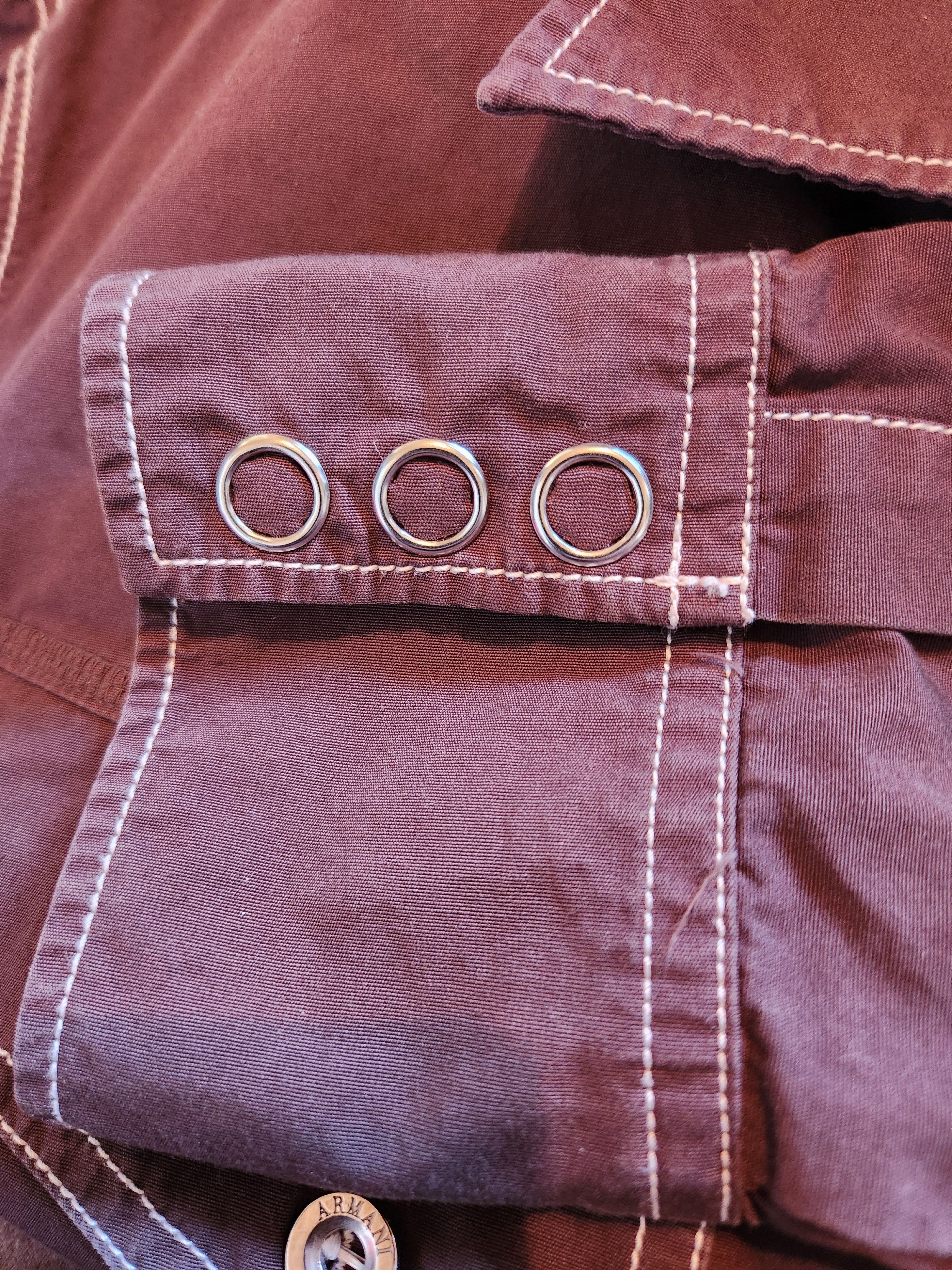 Armani 100% Cotton Brown Long Sleeve Shirt Size US M / EU 48-50 / 2 - 5 Thumbnail