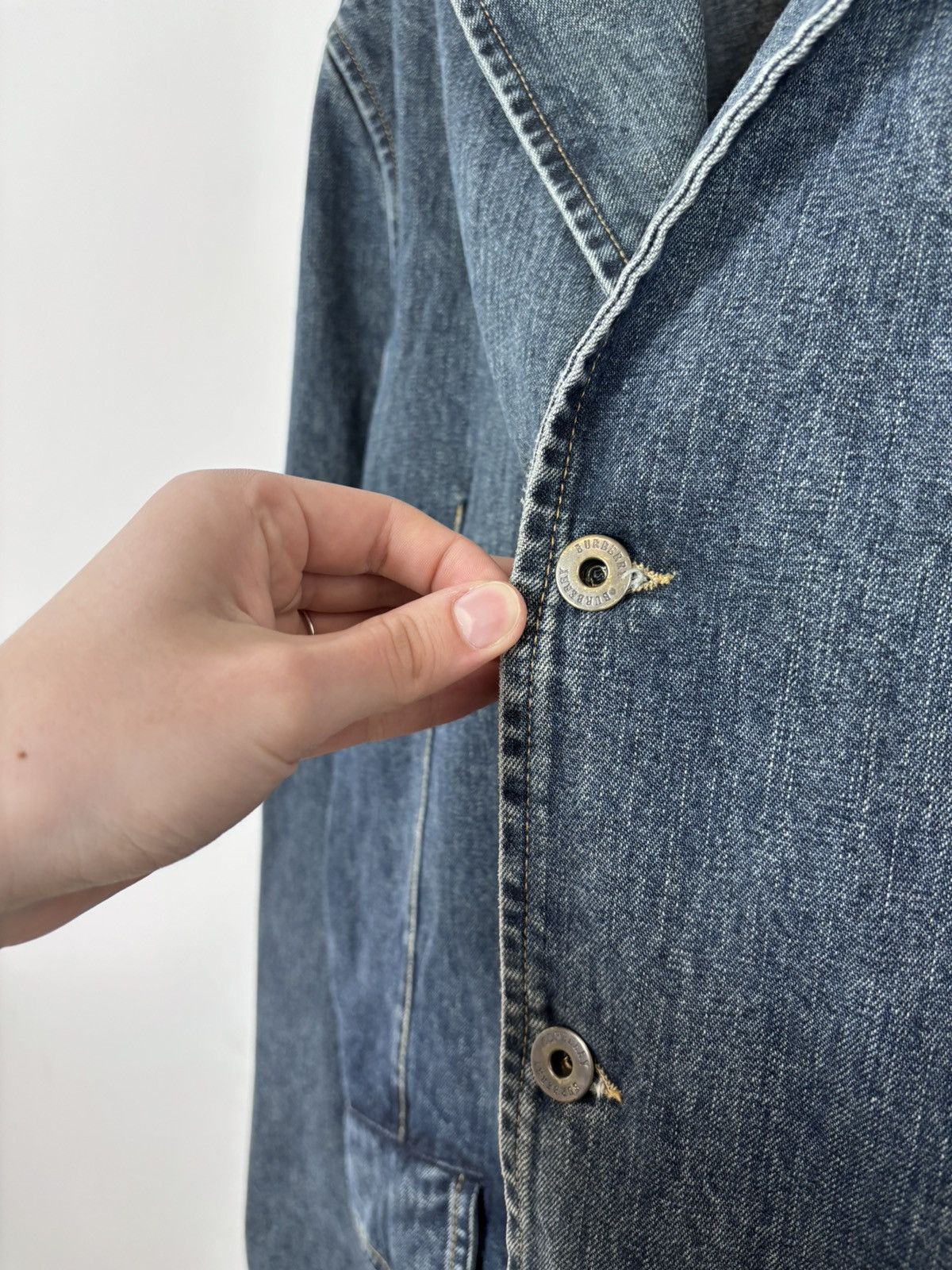 Burberry Burberry London Women’s Blue Denim Blazer Jacket Coat Size XL / US 12-14 / IT 48-50 - 9 Thumbnail