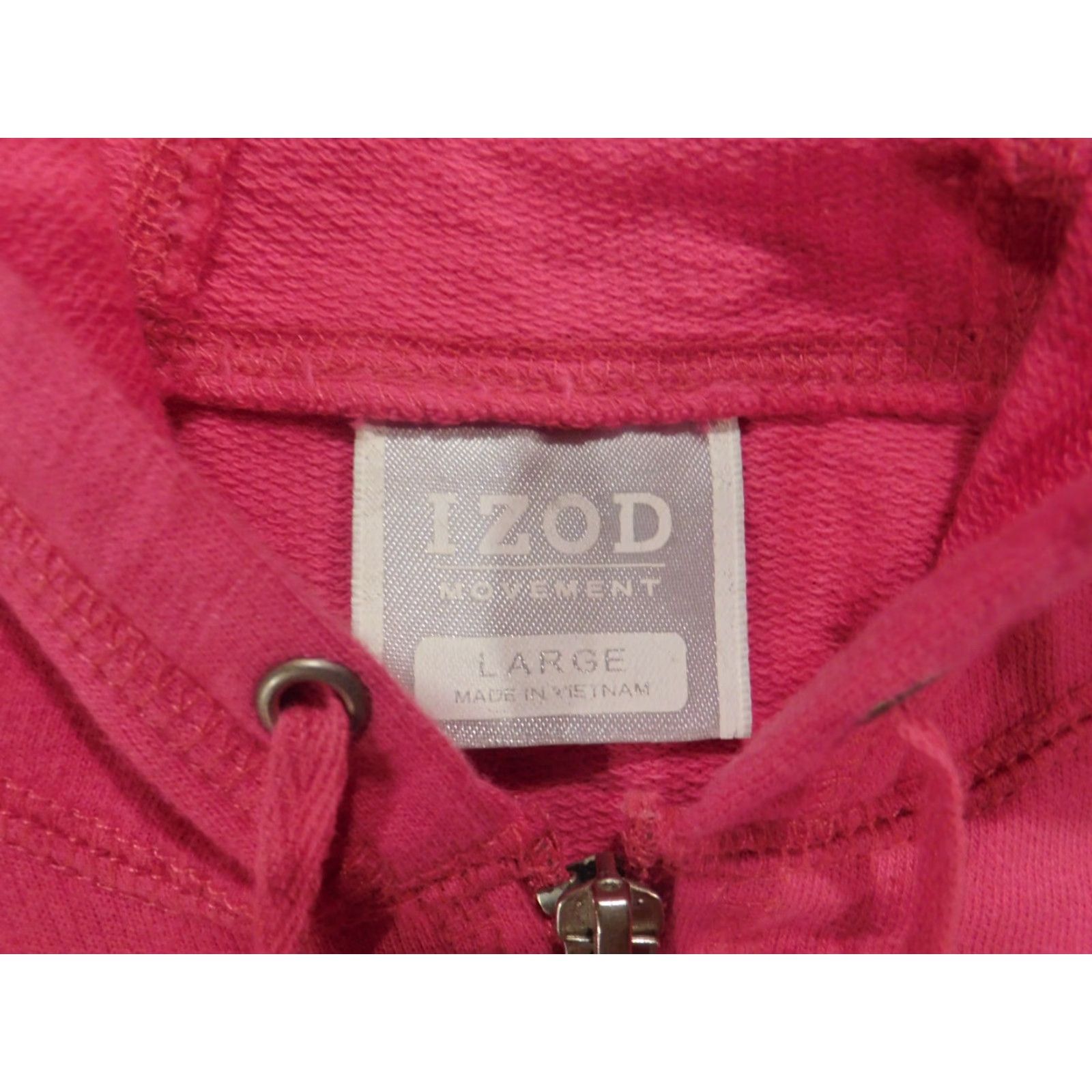 Izod IZOD Sweater Womens L Pink Full Zip Hoodie Stretch Cable-Knit Raglan Sleeve Classic Knit Size L / US 10 / IT 46 - 5 Thumbnail