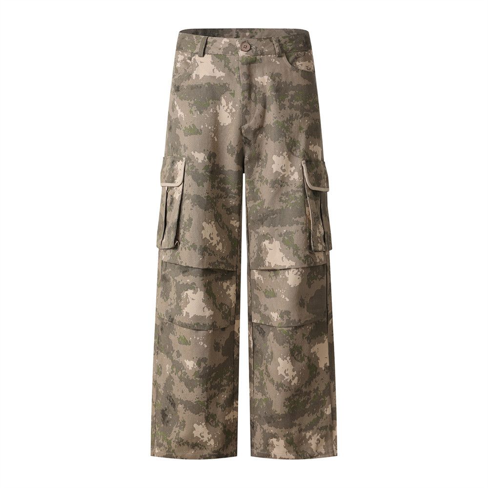 Vintage Men's loose casual straight retro camouflage work trousers Size US 32 / EU 48 - 1 Thumbnail