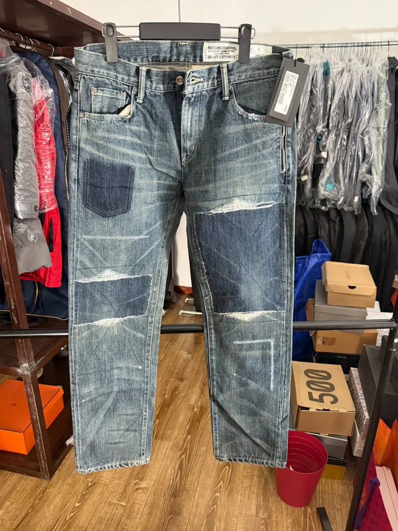 Neighborhood Neighborhood New Denim Jeans with Logo Size US 27 - 1 Thumbnail