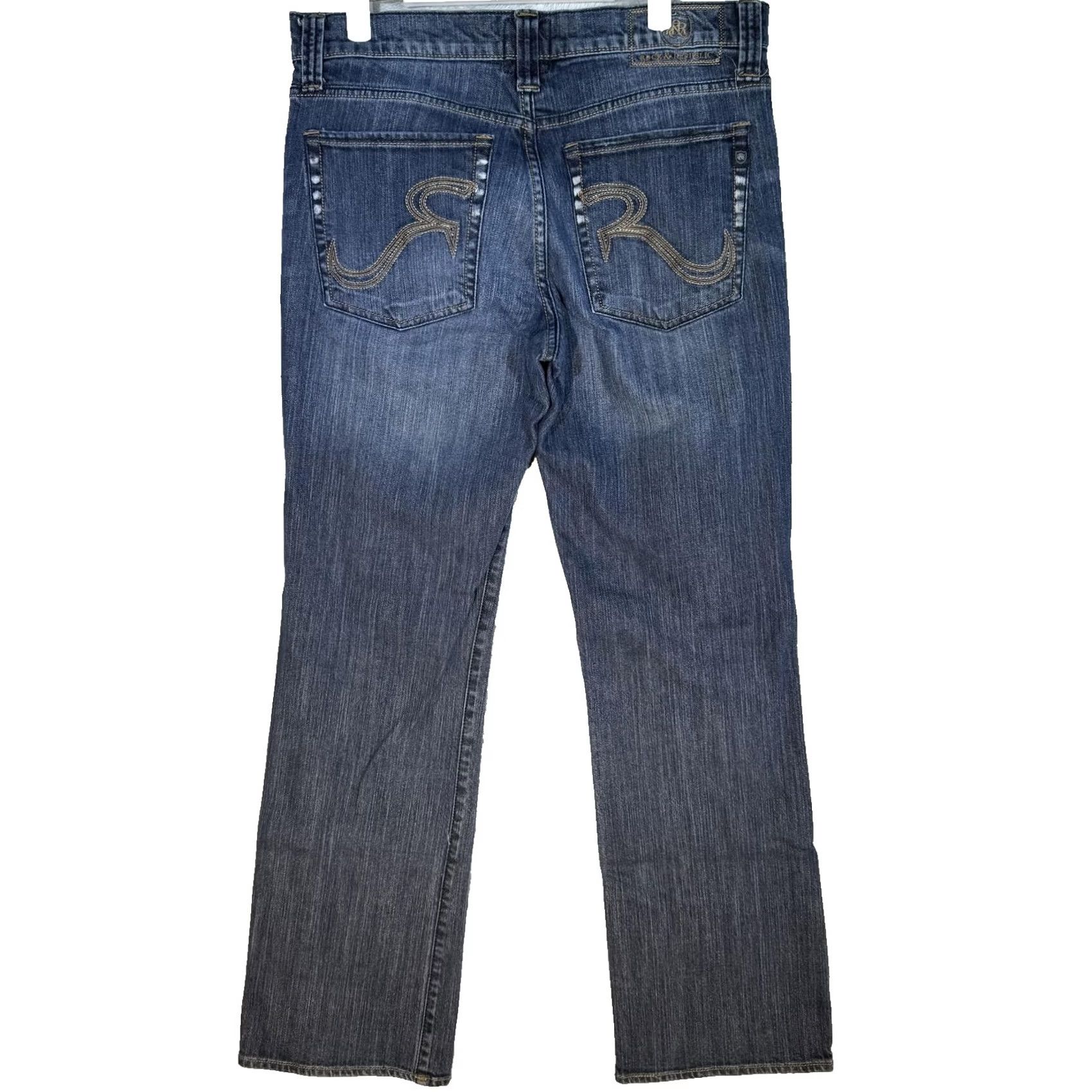 Vintage Rock & Republic Stinger Jeans Mens 34x32 Blue Embroidered Stretch Denim Size US 34 / EU 50 - 2 Thumbnail