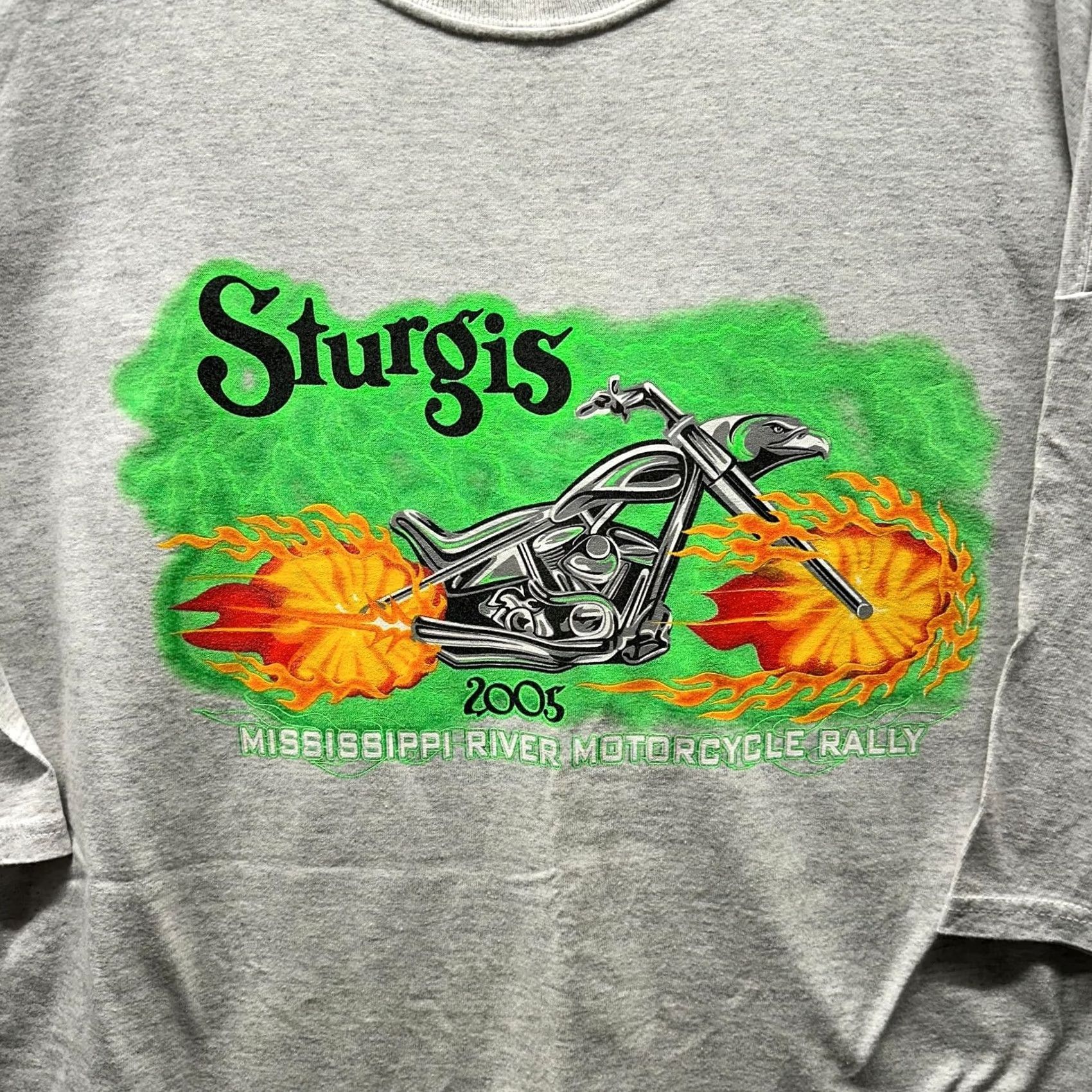 Vintage VINTAGE Sturgis Shirt Mens XL White 3D Biker Motorcycle Thunder Flames Logo T-Shirt Short Sleeve Crew Neck Cotton Size US XL / EU 56 / 4 - 2 Thumbnail