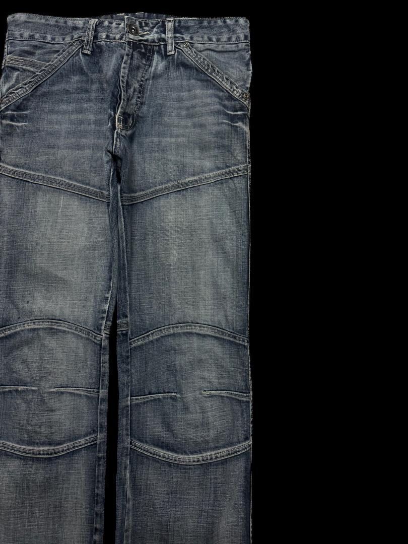 Tornado Mart Vintage 90s Style Japanese Denim Washed Distress Double knee Size US 31 - 5 Thumbnail