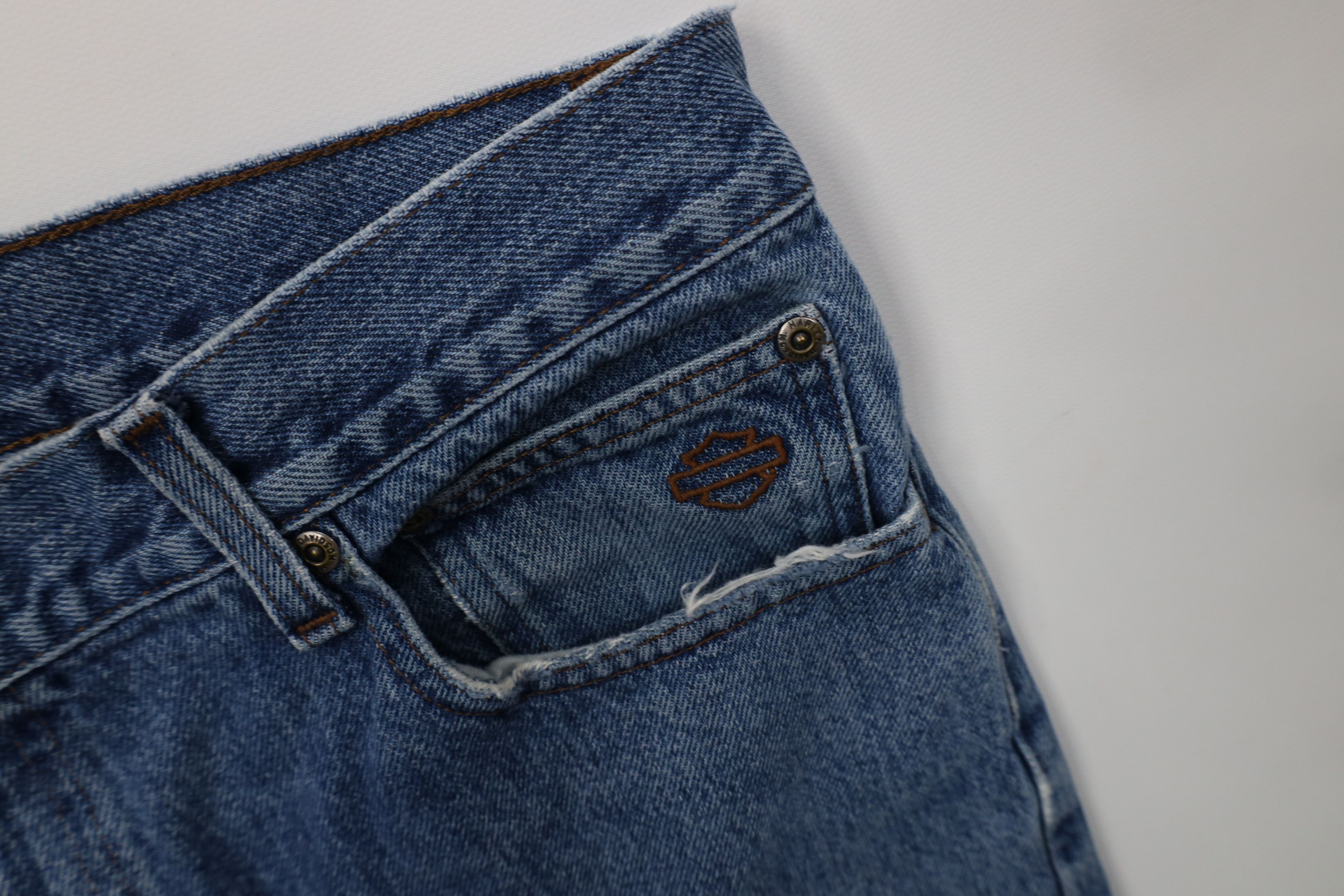 Harley Davidson Vintage 90s Y2K Harley Davidson Straight Leg Denim Jeans Size US 36 / EU 52 - 9 Thumbnail