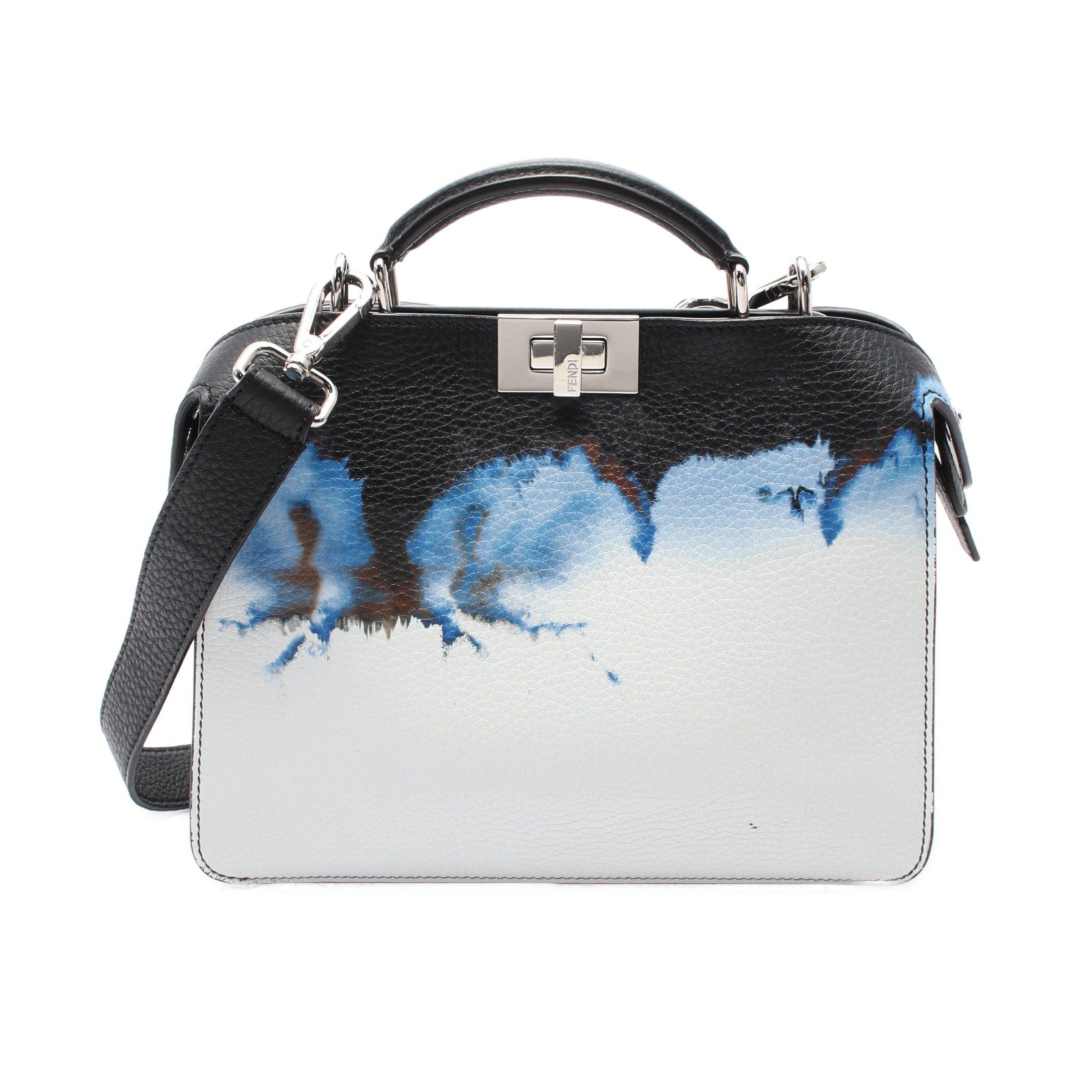 Fendi Fendi Peekaboo Iseeu Isee U X-Cross Handbag Leather Black White Blue Size ONE SIZE - 1 Thumbnail
