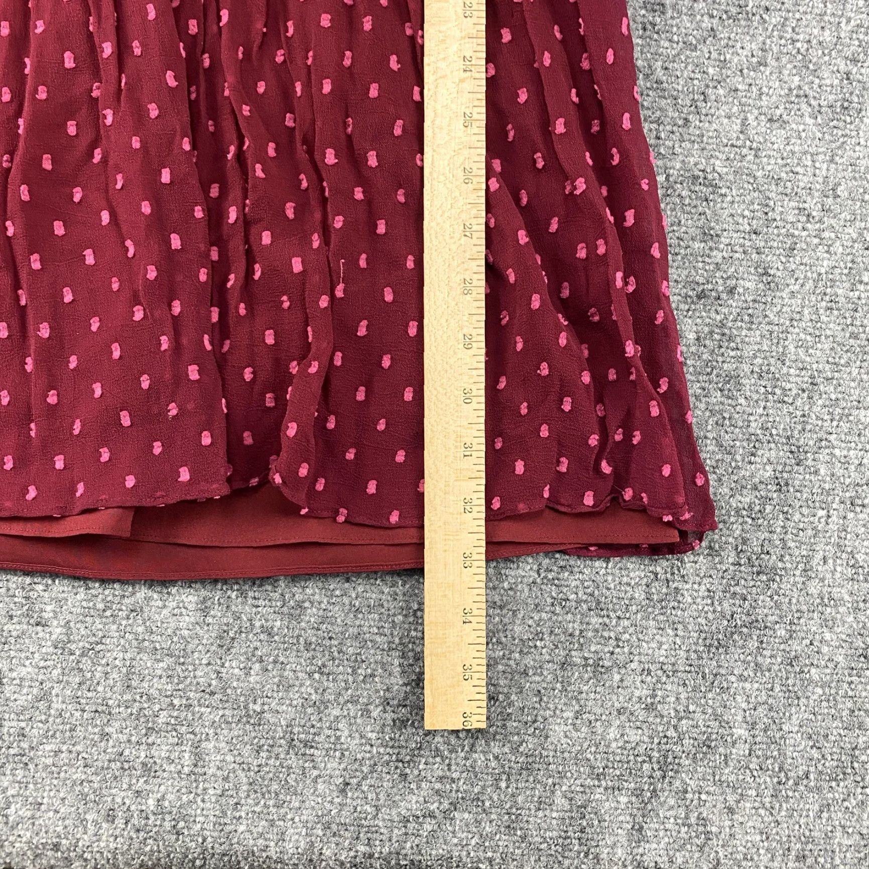 Vintage Ranna Gill Dress Womens 2 Burgundy Clip Dot Crochet Lace V-Neck Sleeveless Boho Dress Clip Dot Burgundy V-Neck Sleeveless Womens Size XS / US 0-2 / IT 36-38 - 7 Thumbnail