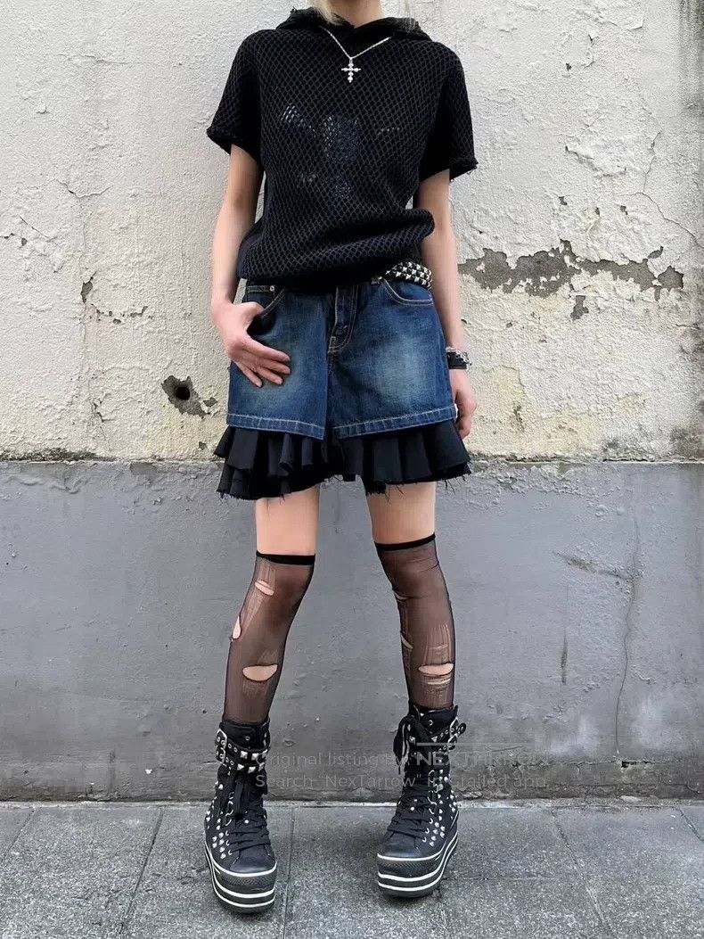 Junya Watanabe Junya Watanabe size XS Denim Mixed Material Skirt Size 25" / US 0 / IT 36 - 8 Thumbnail
