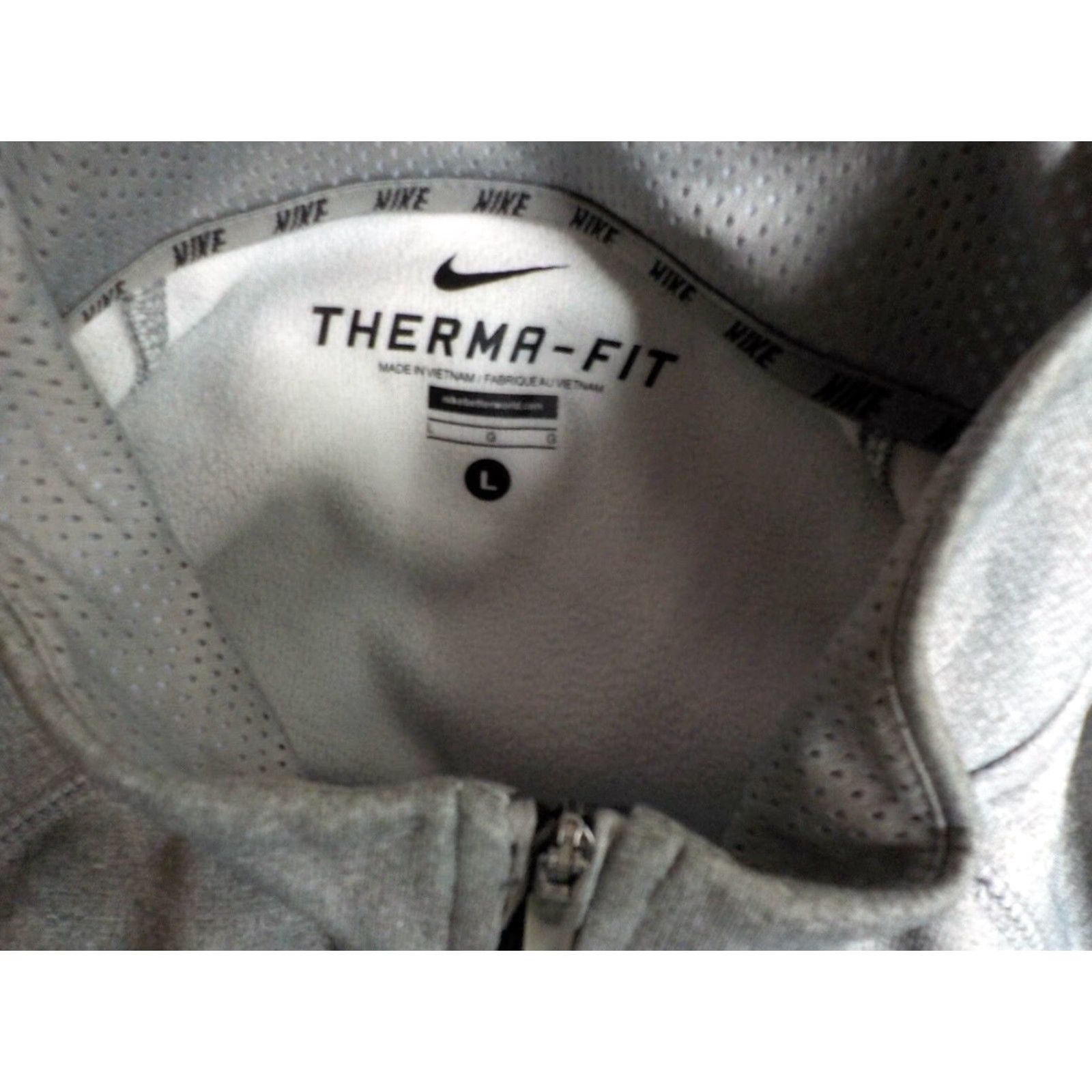 Nike VINTAGE Nike Therma-Fit 1/4 Zip Pullover Gray/Black Mens Large Sweatshirt Polyester Mock Neck Size US L / EU 52-54 / 3 - 4 Thumbnail