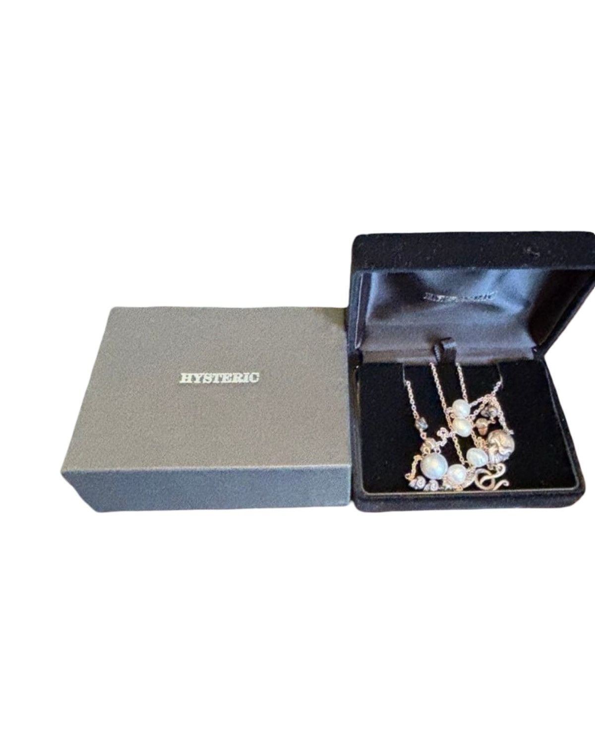 Hysteric Glamour 925 Silver Skull And Pearl Necklace Size ONE SIZE - 6 Thumbnail