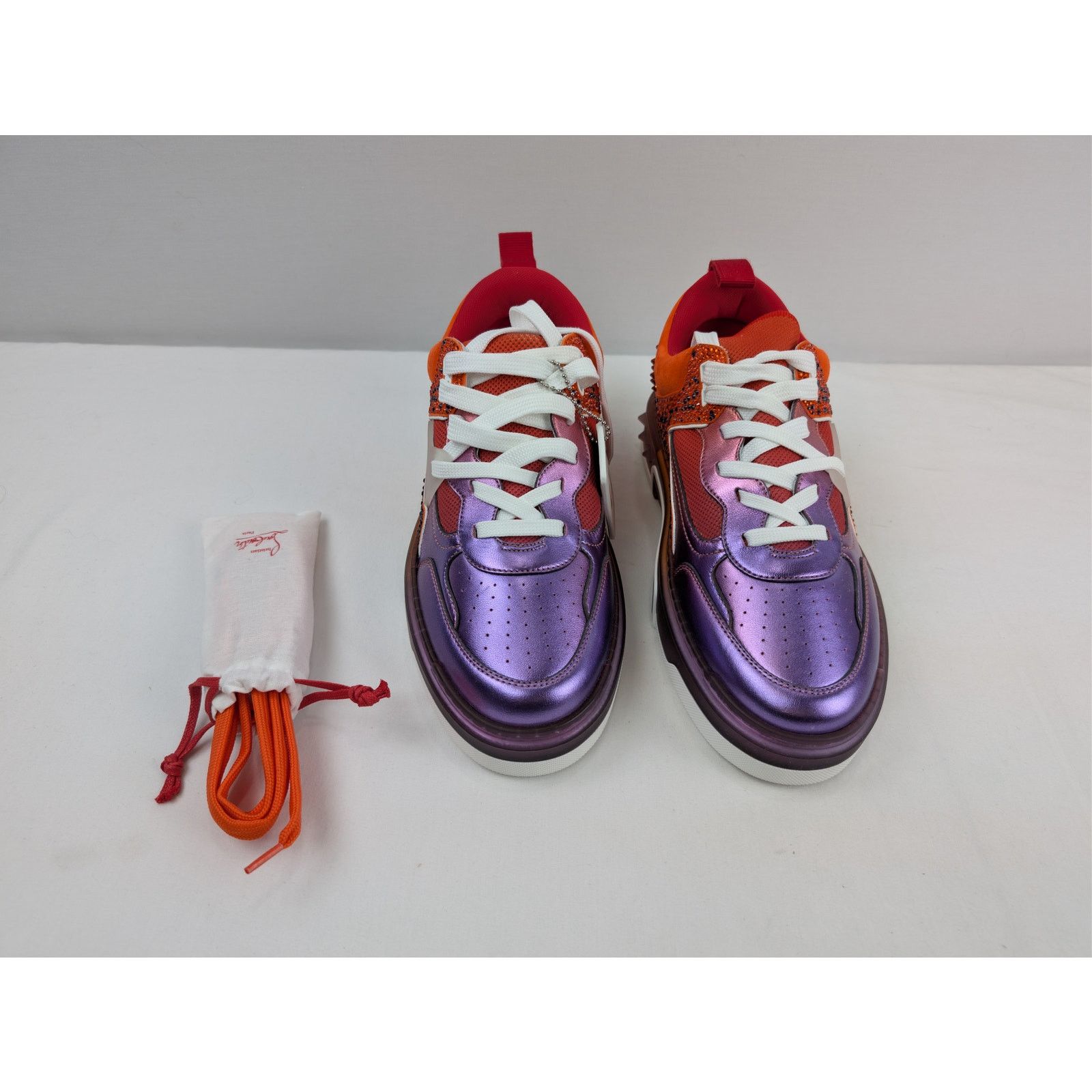 Christian Louboutin o1rshd1 Astroloubi Strass SB Flat Shoe Sneakers Multicolor Size US 12.5 / EU 45-46 - 11 Thumbnail