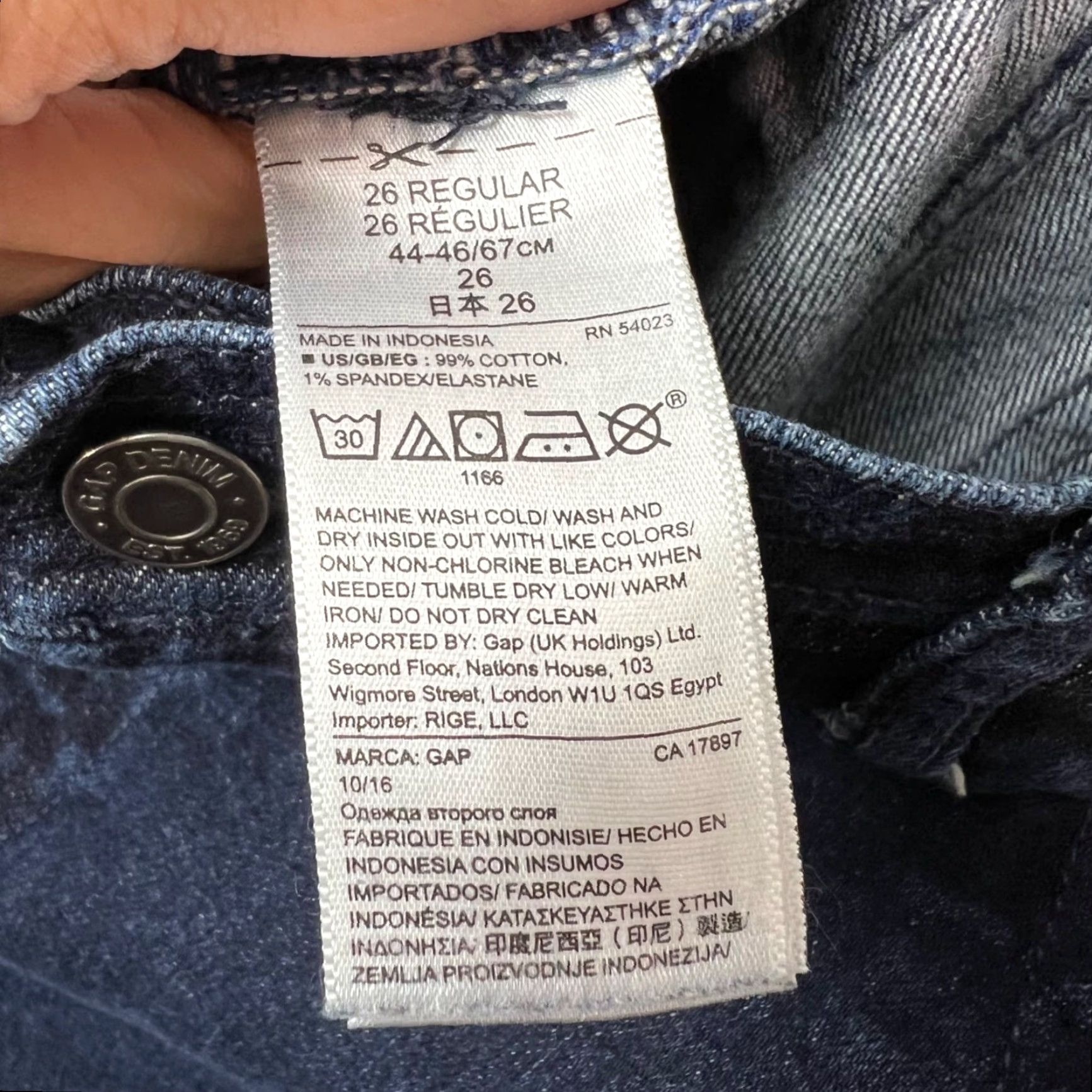 Gap **Womens Gap 1969 Size 26R Dark Wash Denim High Rise Wide Leg Jeans** User: **Gap 1969 Womens Size 26R Dark Wash Denim High Rise Wide Leg Jeans** Size 26" / US 2 / IT 38 - 4 Thumbnail