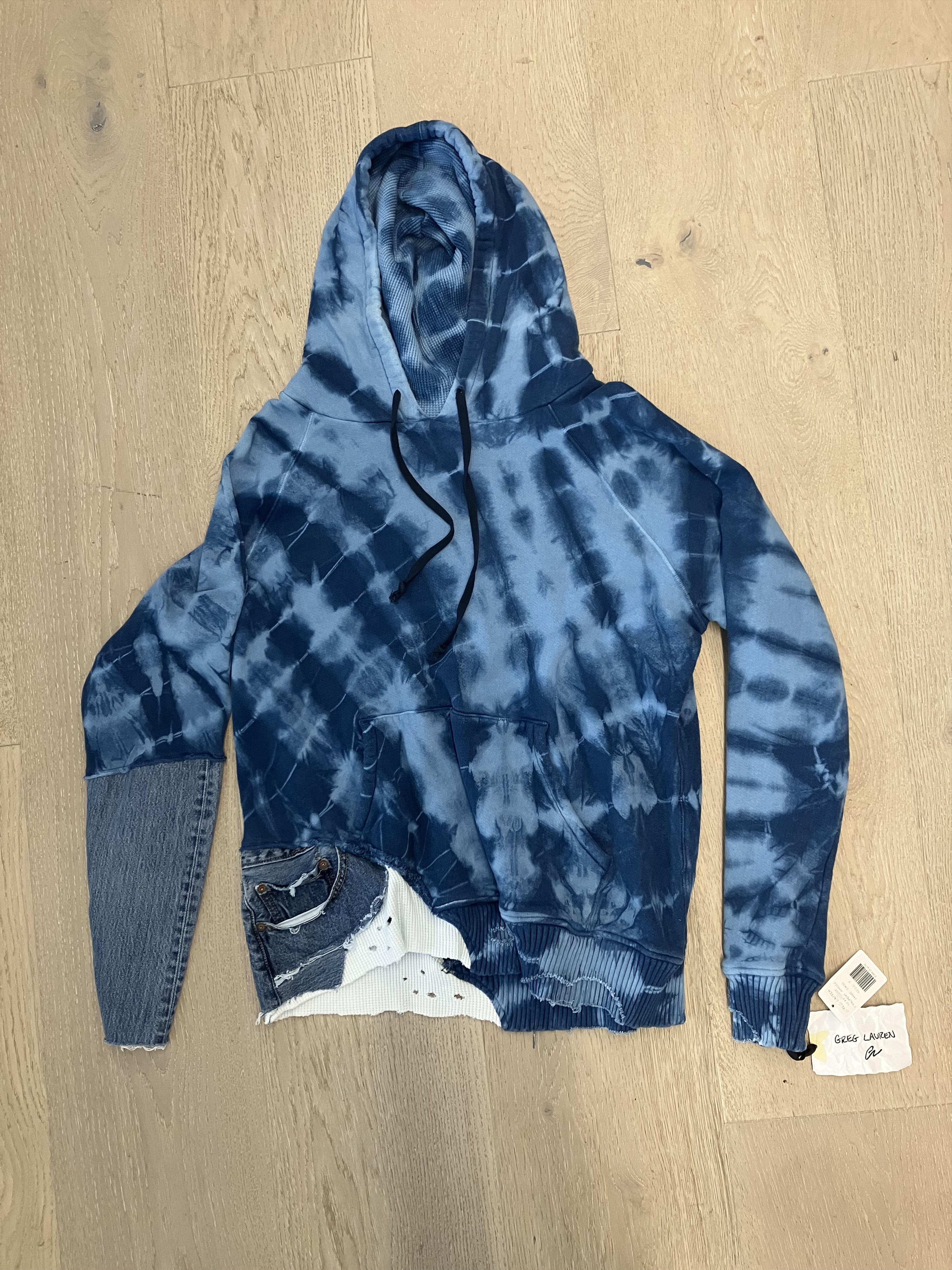 Greg Lauren $3050 NWT Greg Lauren Starburst Fragment Hoodie Indigo Large Size US L / EU 52-54 / 3 - 4 Thumbnail