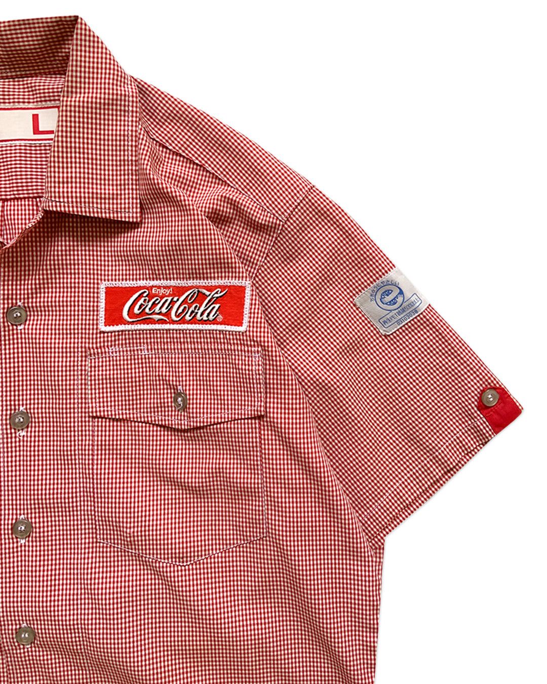 Coca Cola Boxy Shirt - Vintage Coca Cola red square pattern Size US XL / EU 56 / 4 - 6 Thumbnail