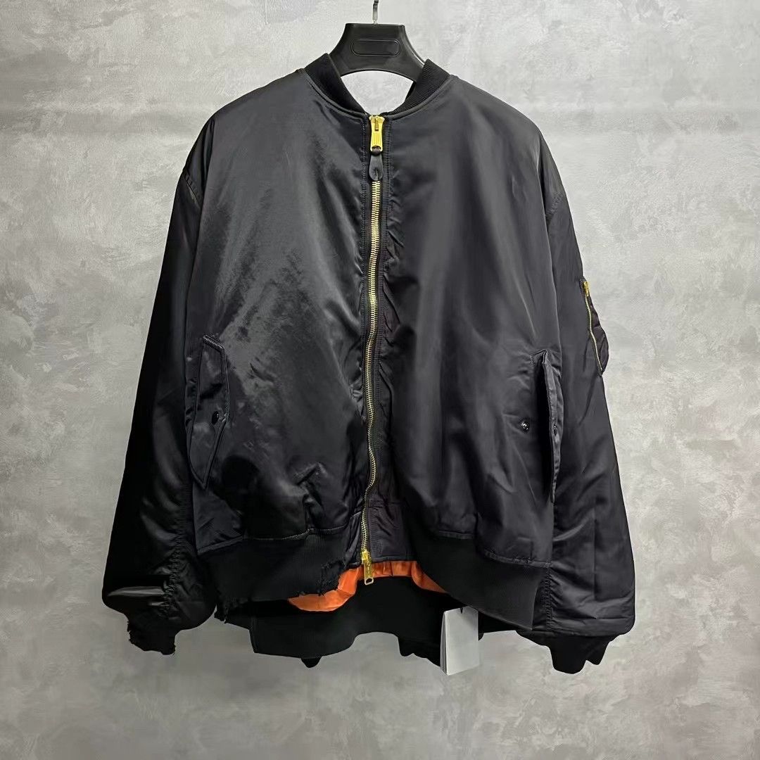 Balenciaga Balenciaga 24 Black Paneled Hooded Bomber - dmc Size US S / EU 44-46 / 1 - 1 Thumbnail