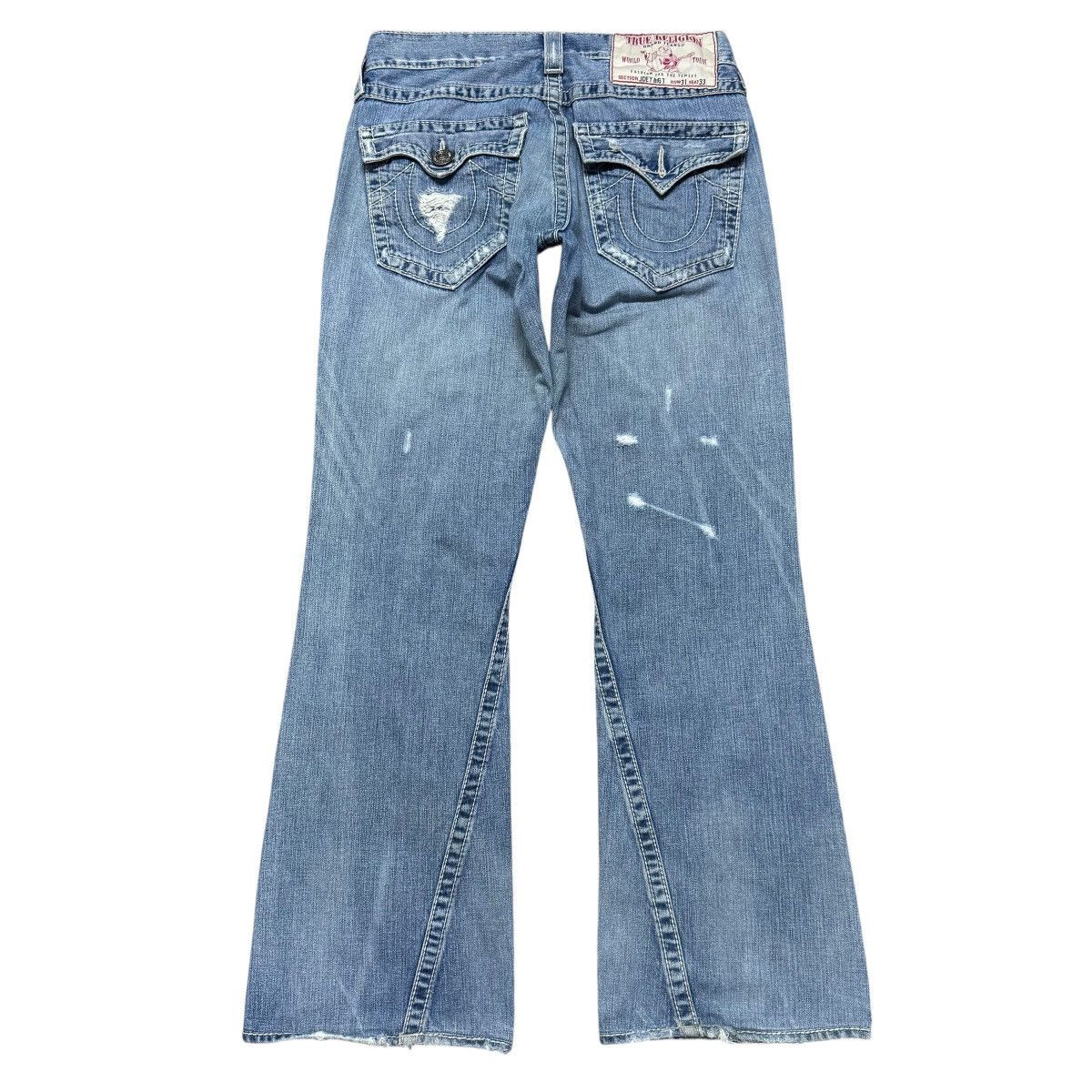 True Religion True Religion Joey Big T Distressed Denim Flare Jeans Size US 31 - 1 Thumbnail