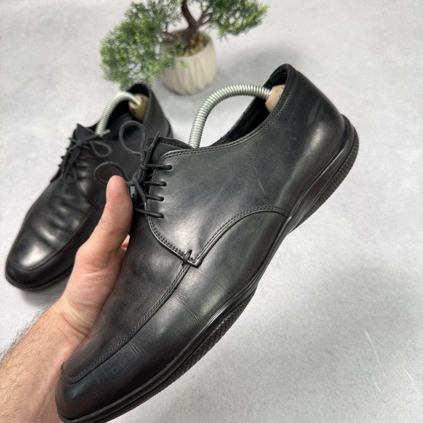 Prada Prada 1217 Black Leather Men's Shoes Casual Size 8 US 9 Size US 9 / EU 42 - 14 Thumbnail