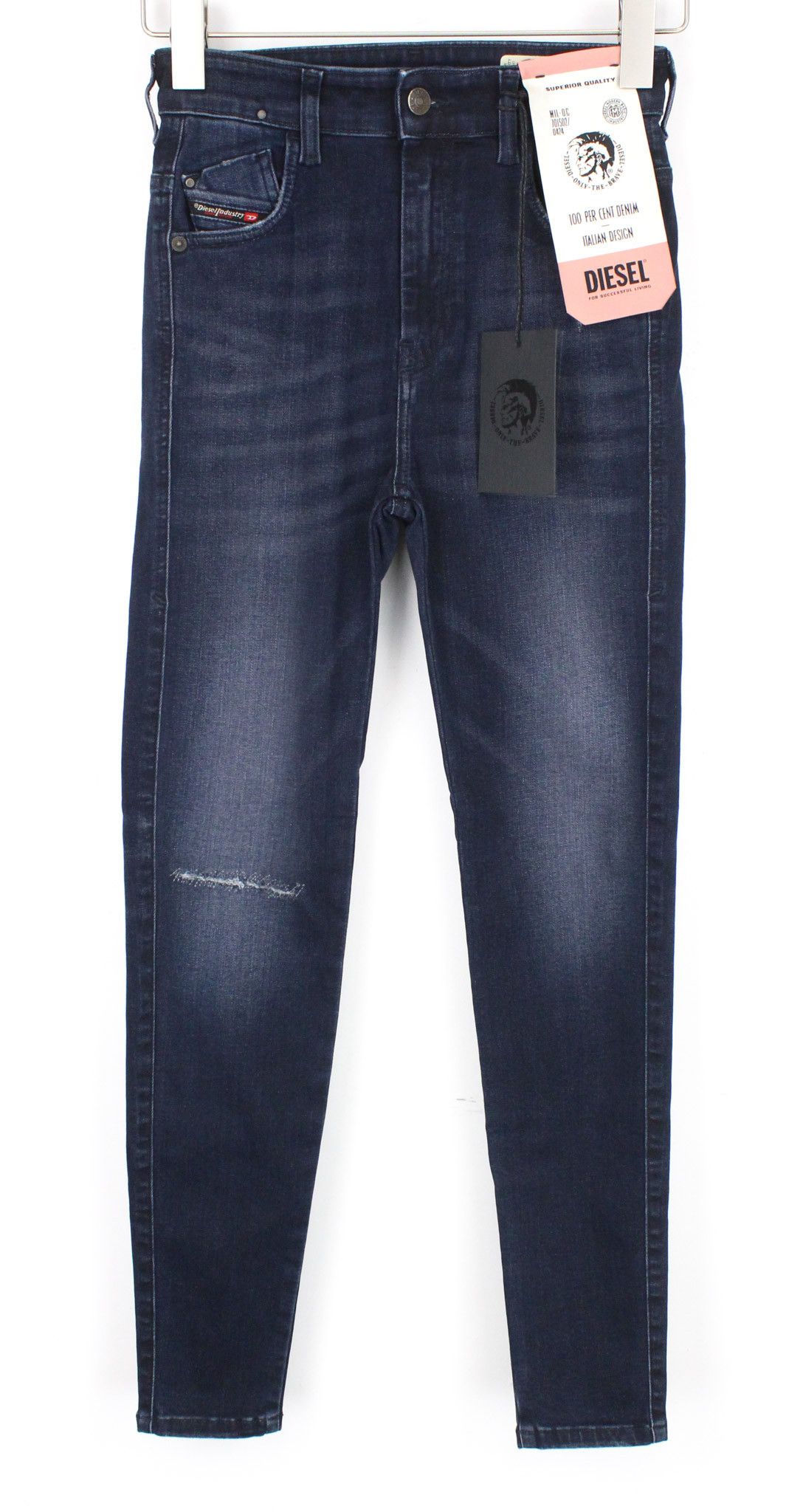 Diesel SLANDY-HIGH 0870C W25/L30 Blue Stretch Jeans 70521 Size 25" / US 0 / IT 36 - 2 Thumbnail