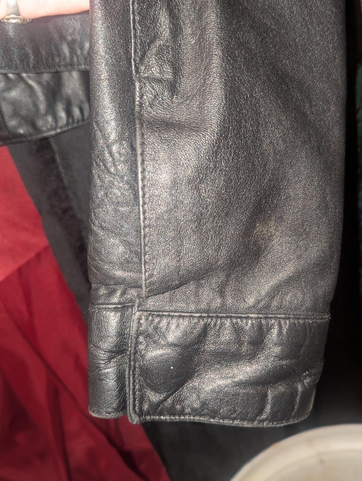 Other Upcycled Ohm Symbol Black Vegan Faux Leather Jacket Size M / US 6-8 / IT 42-44 - 7 Thumbnail
