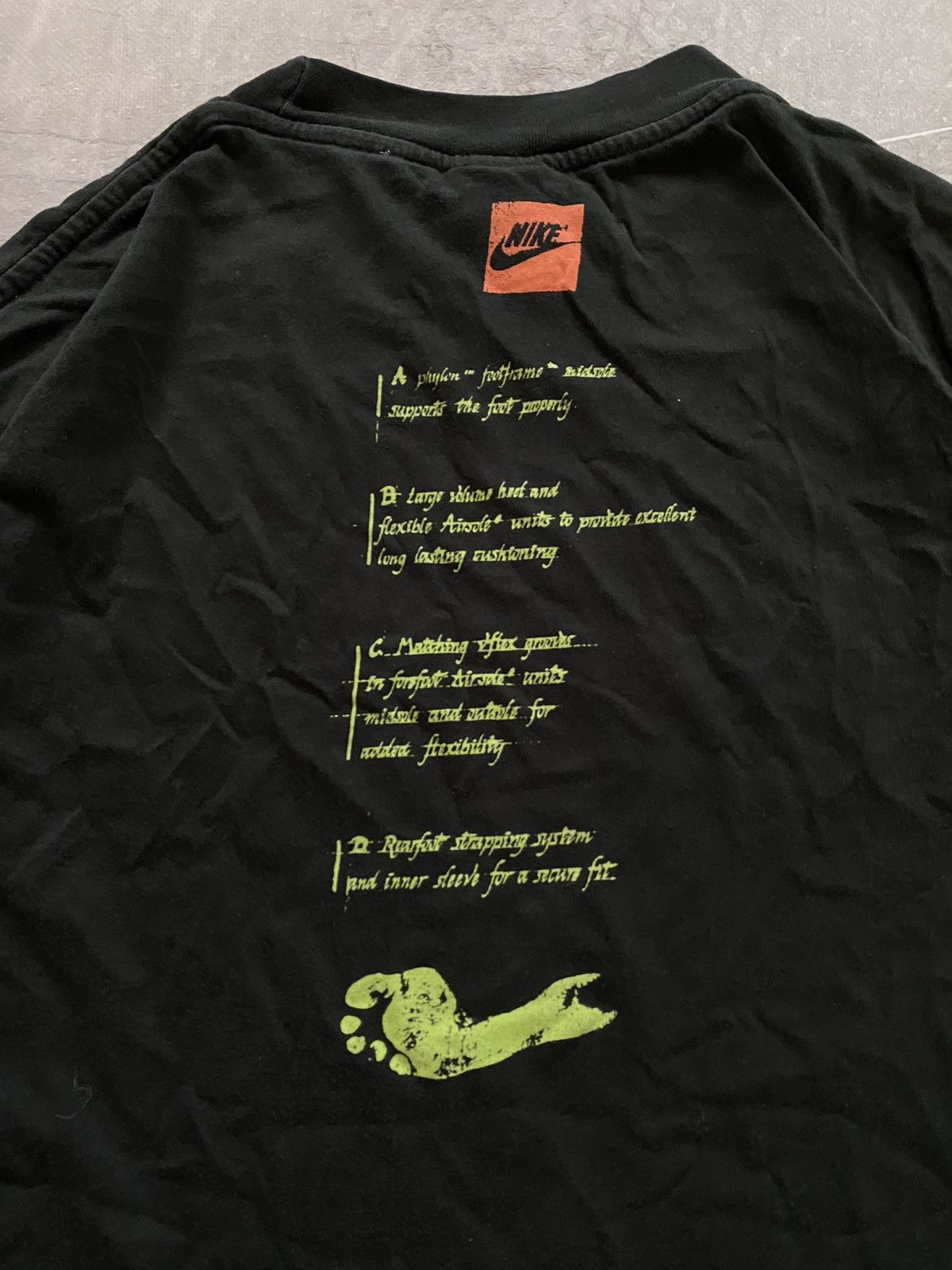 Nike × Vintage Vintage 90s Nike Big Foot Logo Oversized Rap Y2K T Shirt Size US XL / EU 56 / 4 - 12 Thumbnail