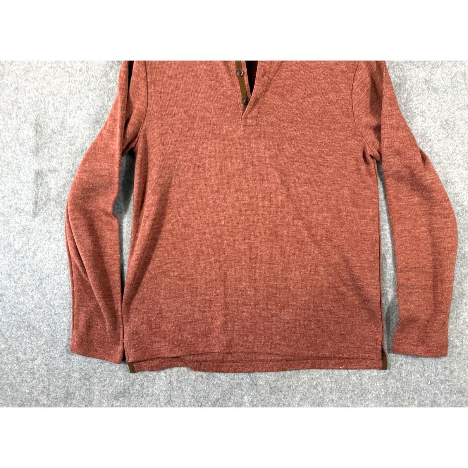 Banana Republic VINTAGE? No. Banana Republic Henley Sweater Mens L Heather Red Knit Long Sleeve Pullover Size US L / EU 52-54 / 3 - 4 Thumbnail