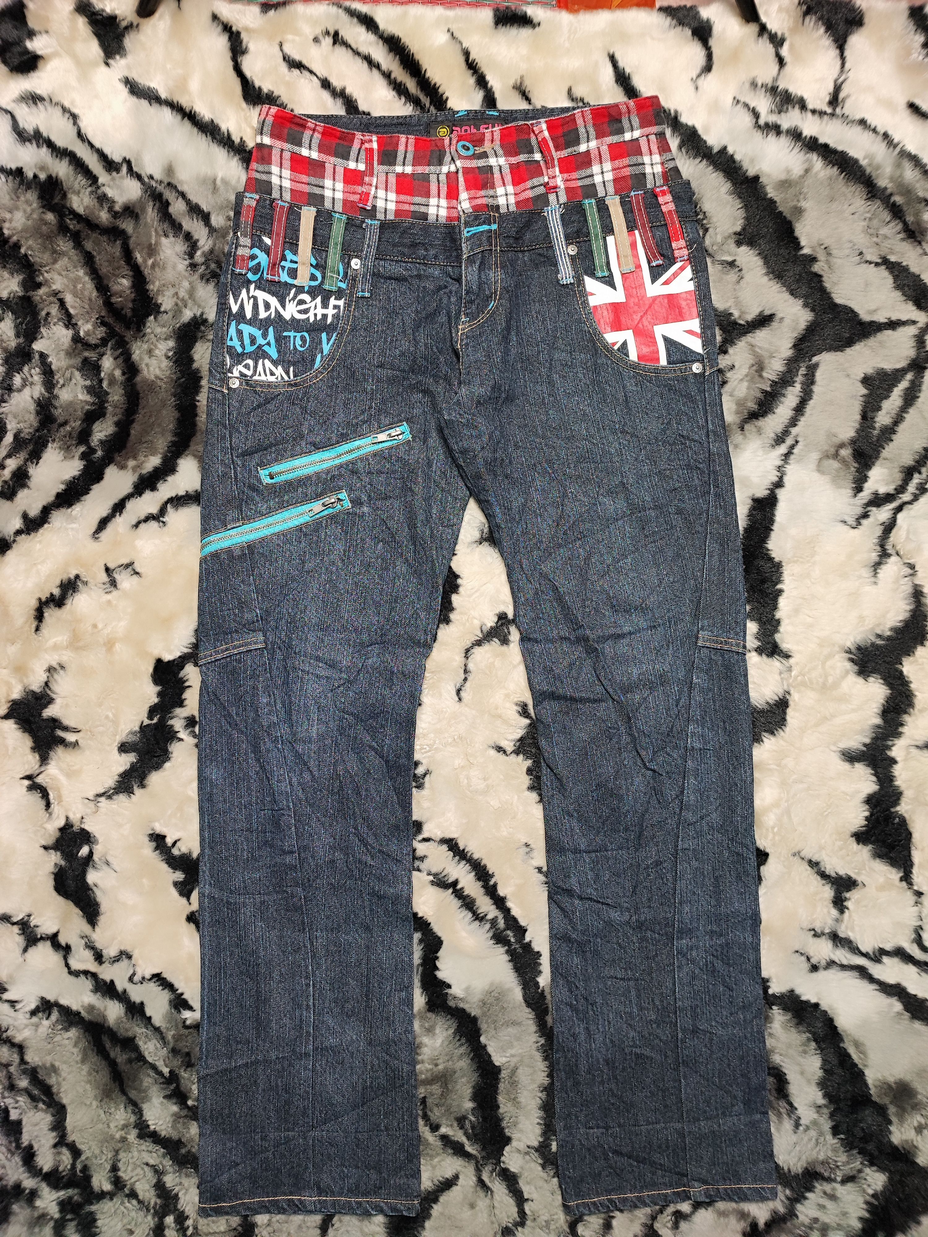 Japanese Brand CRAZY VINTAGE DOUBLE WAIST UNITED KINGDOM FLAG Size US 30 / EU 46 - 2 Thumbnail