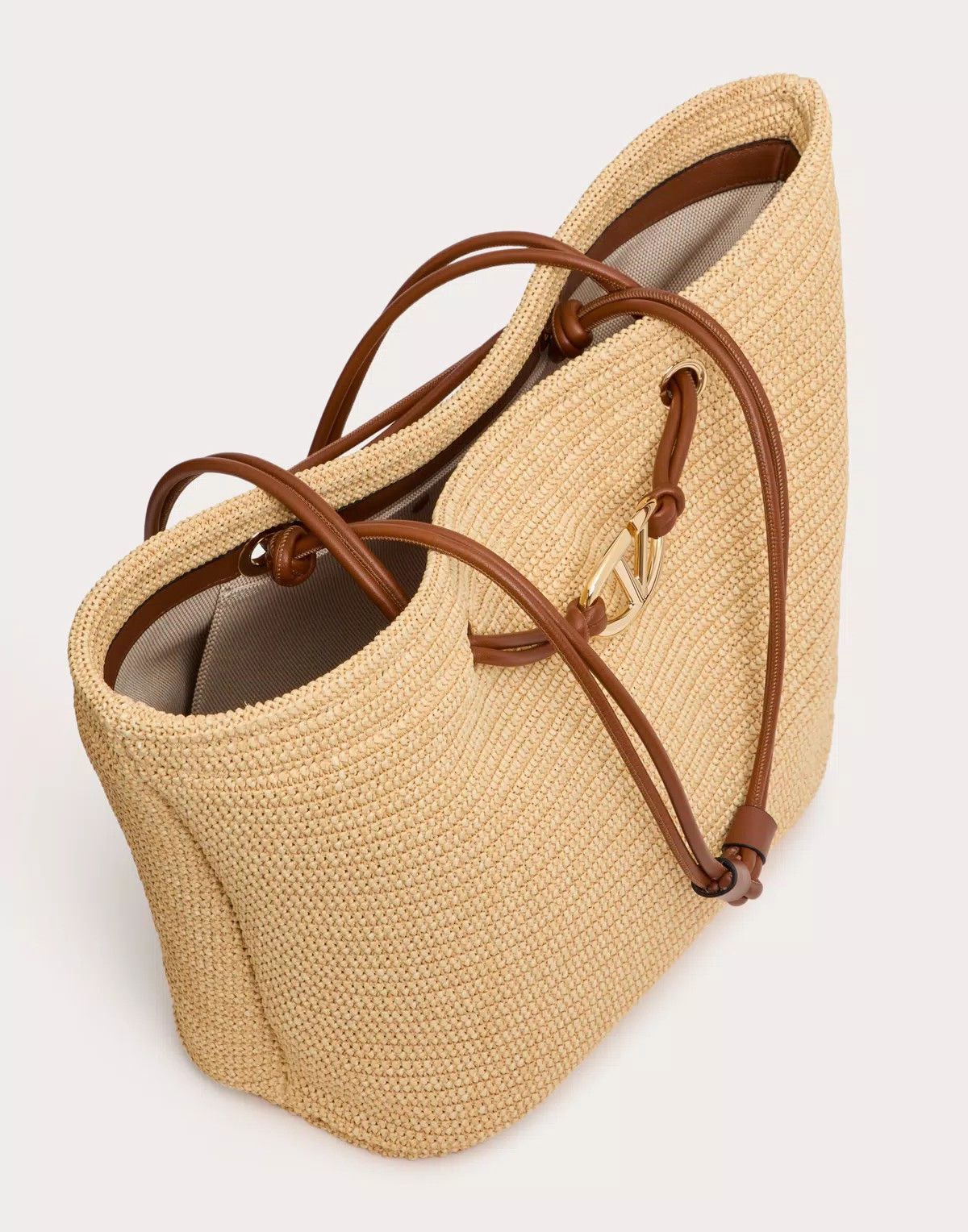 Valentino o1s1wg110625 Size:OS/Escape Large Raffia Bag in Beige Size ONE SIZE - 5 Thumbnail