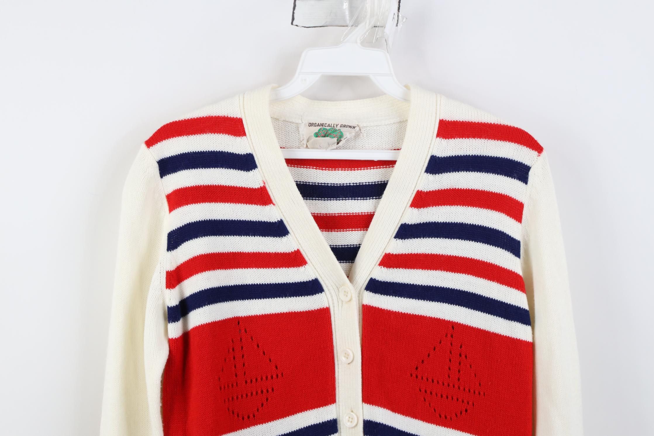 Vintage Vintage 70s Streetwear Striped Knit Cardigan Sweater Size M / US 6-8 / IT 42-44 - 2 Thumbnail