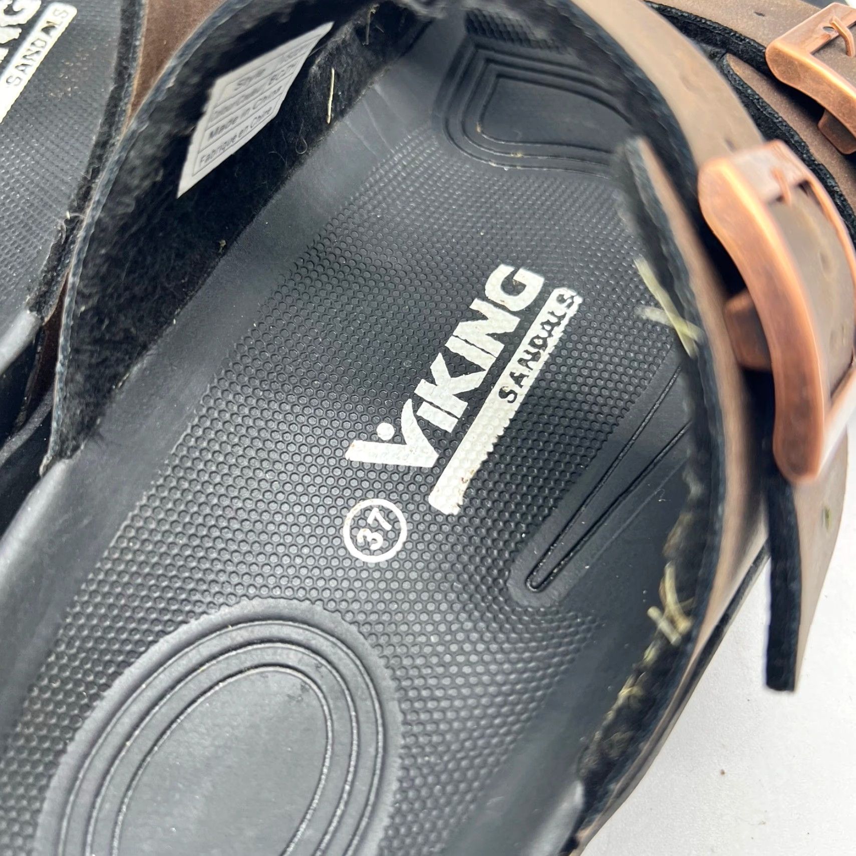 Vintage Viking Slide Sandals Womens 37 US 7 Comfort 2 Strap Brown Buckle - Viking Slide Sandals Womens 7 Brown Buckle 2 Strap Comfort US 7 Size US 7 / IT 37 - 4 Thumbnail