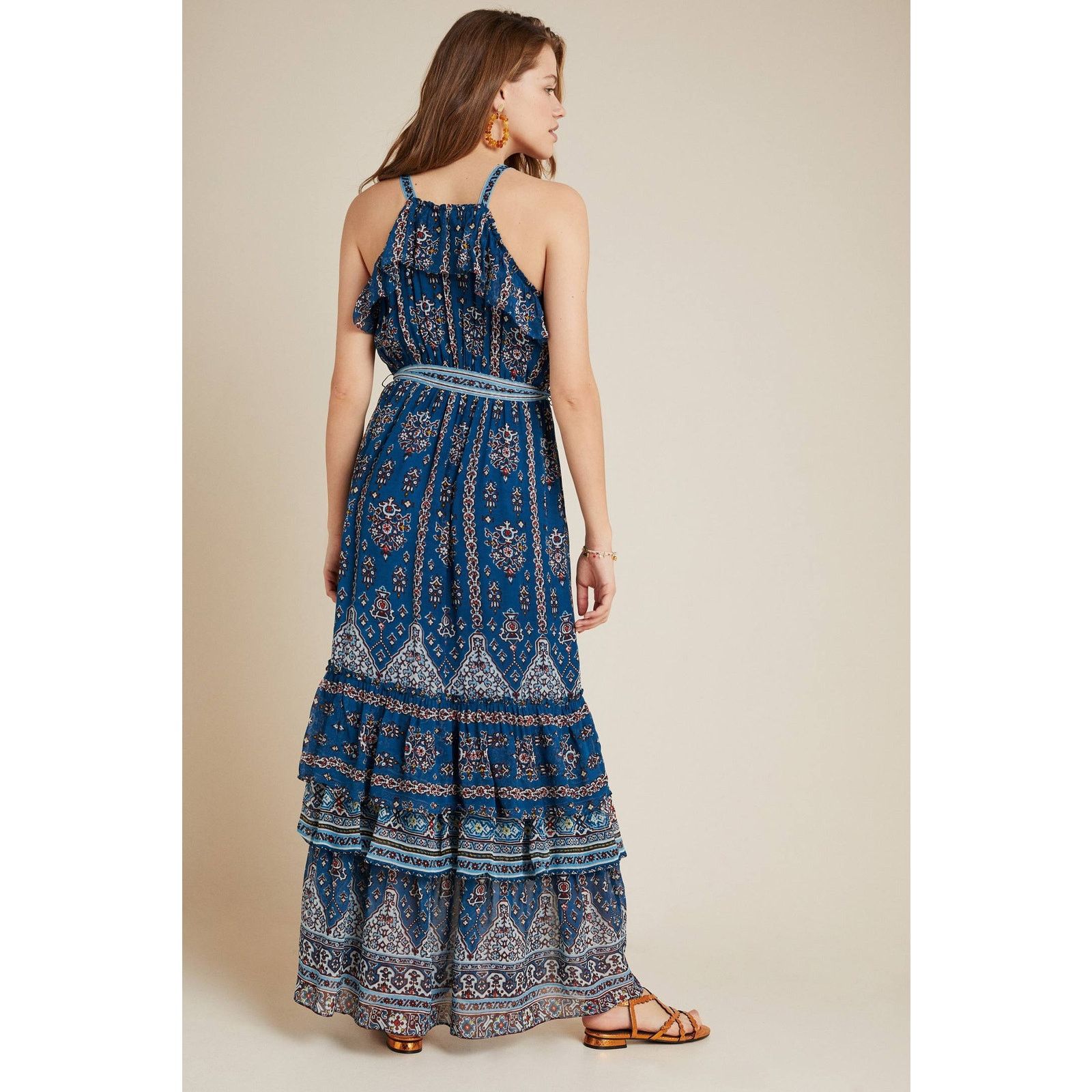 Anthropologie New Anthropologie Sasha Ruffled Tiered Maxi Dress $198 SMALL Size S / US 4 / IT 40 - 3 Thumbnail