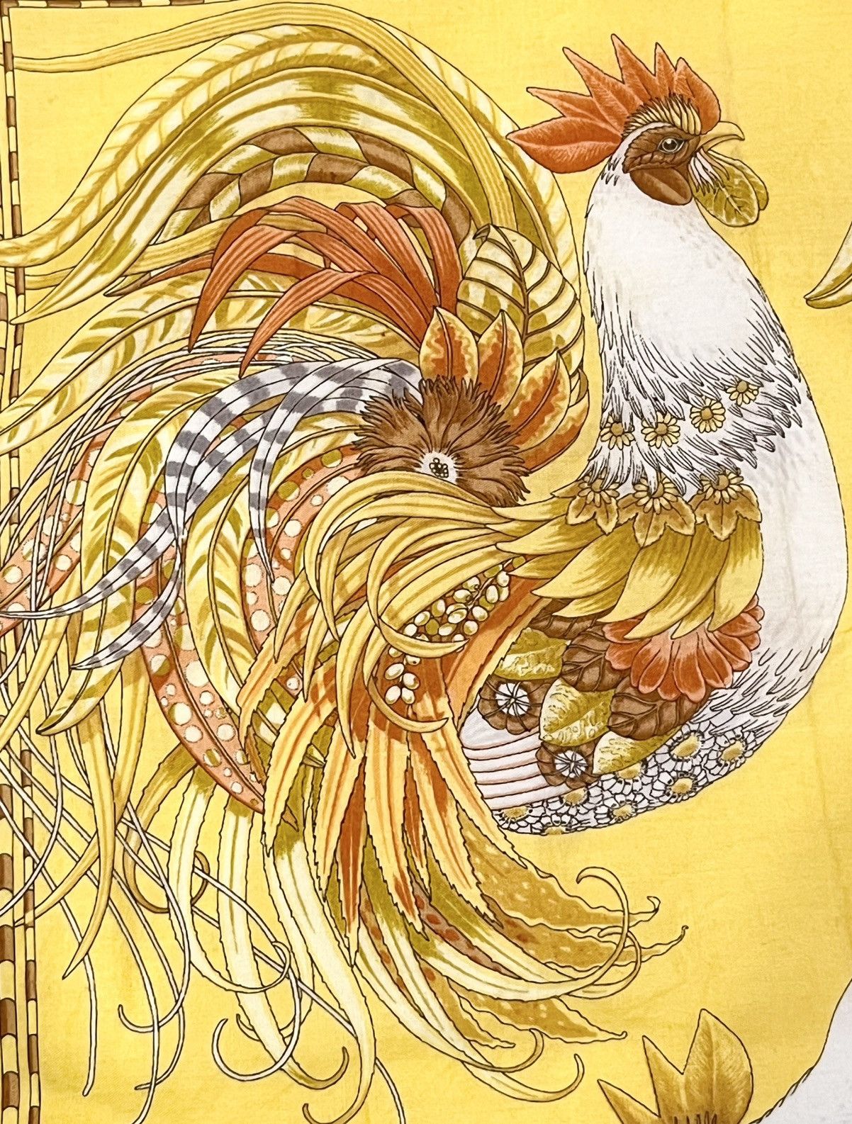 Salvatore Ferragamo Very Rare🔥Vintage Ferragamo Rooster Art Cotton Handkerchief Size ONE SIZE - 6 Thumbnail