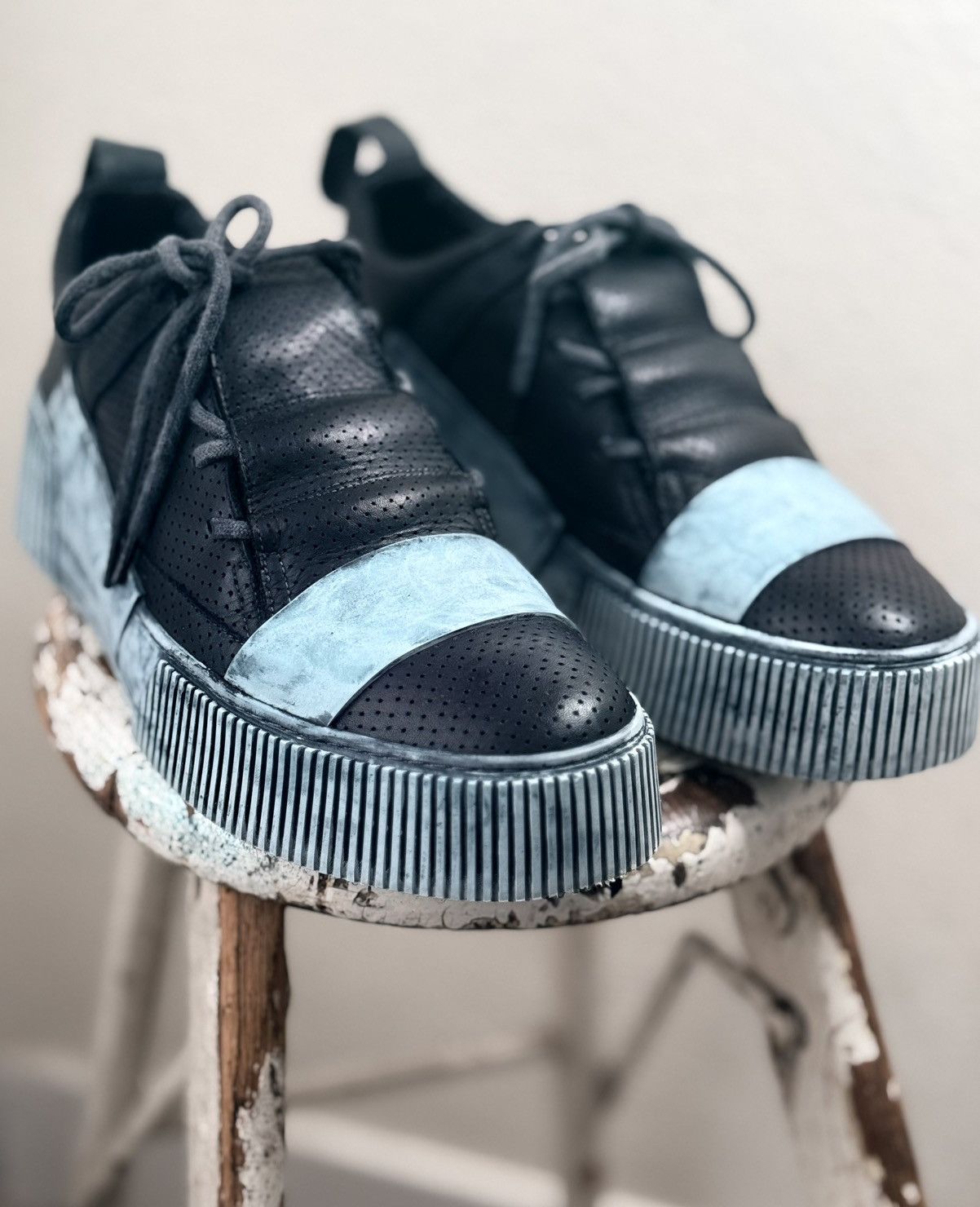 Boris Bidjan Saberi Bamba 2.1 Black low top sneaker Size US 12 / EU 45 - 1 Thumbnail
