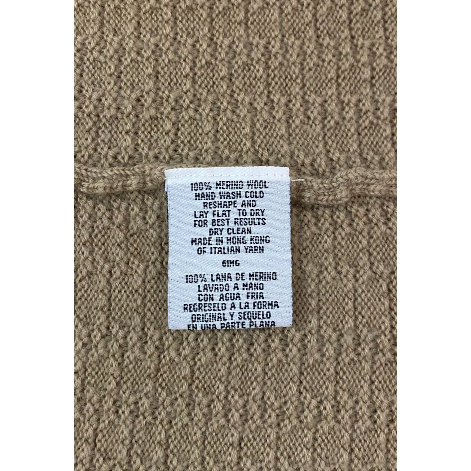 Vintage VINTAGE Merino Wool Knit Cardigan Open Front Side Slit Tan Beige Italian Yarn Women XL Brown Size XL / US 12-14 / IT 48-50 - 2 Thumbnail
